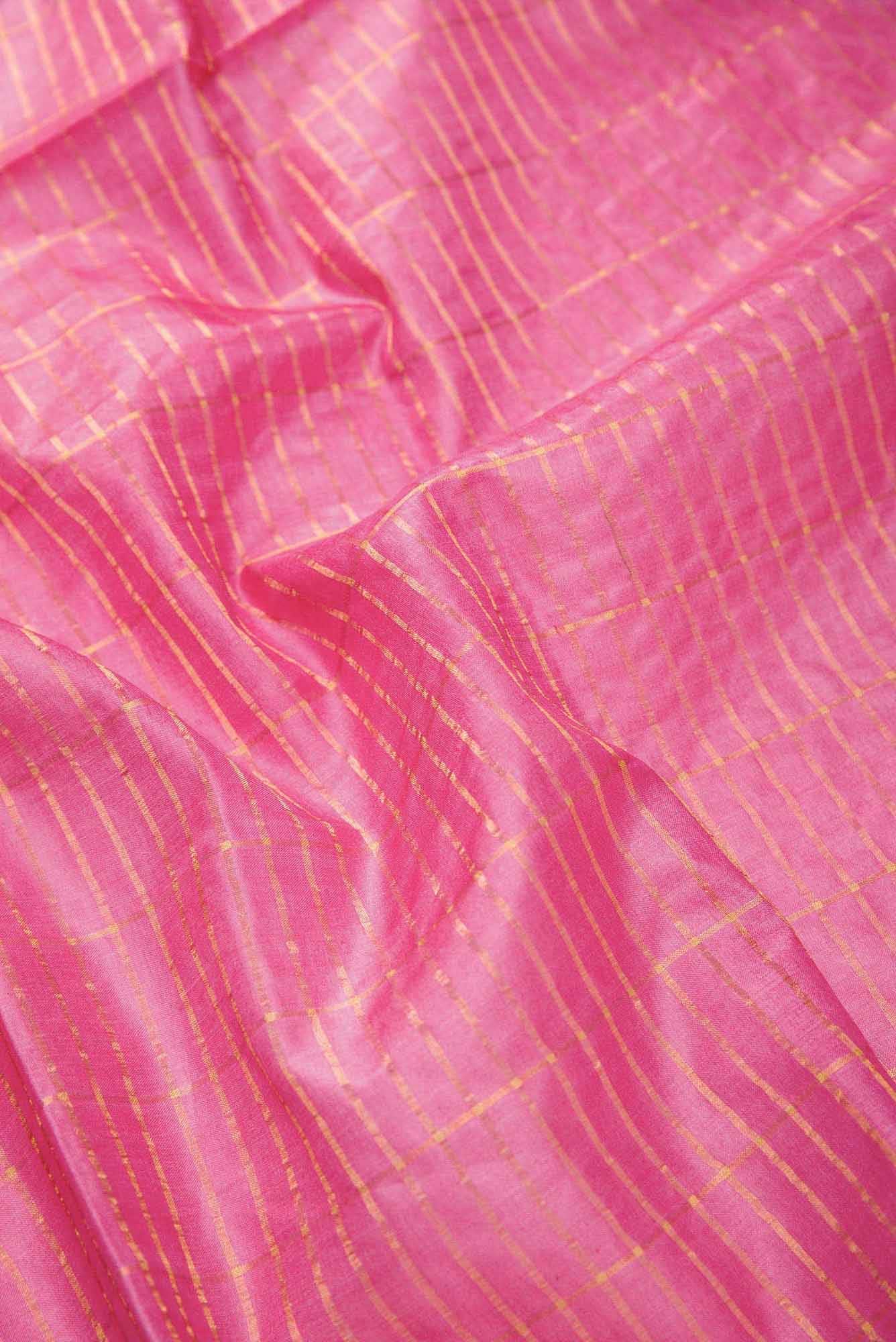 Pink Tussar Silk Dress Material