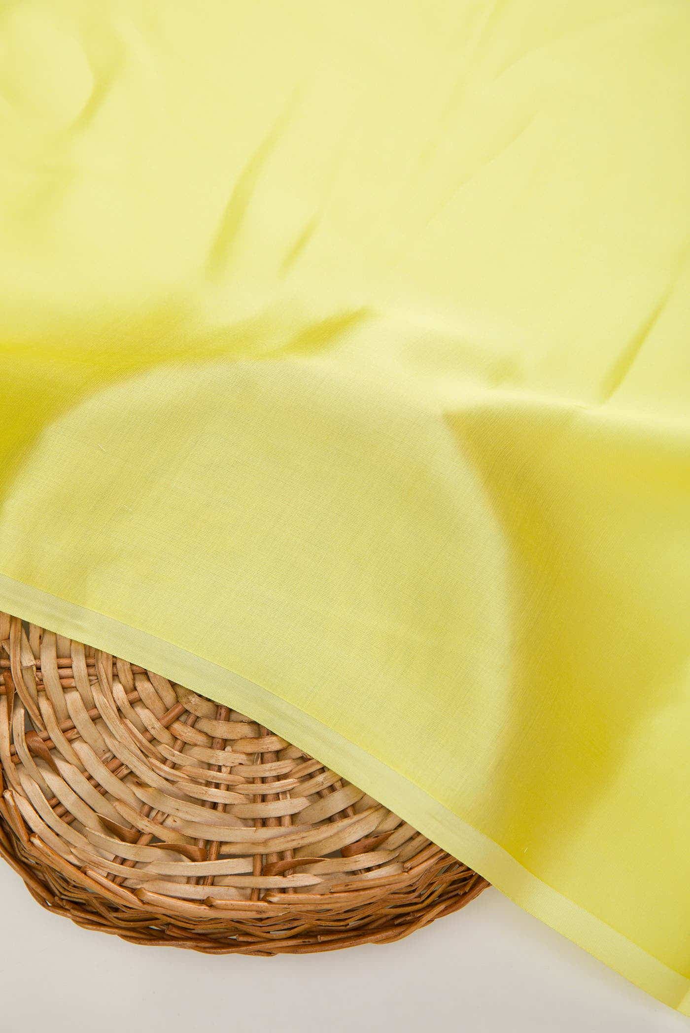 Lemon Yellow Satin Silk Dress Material