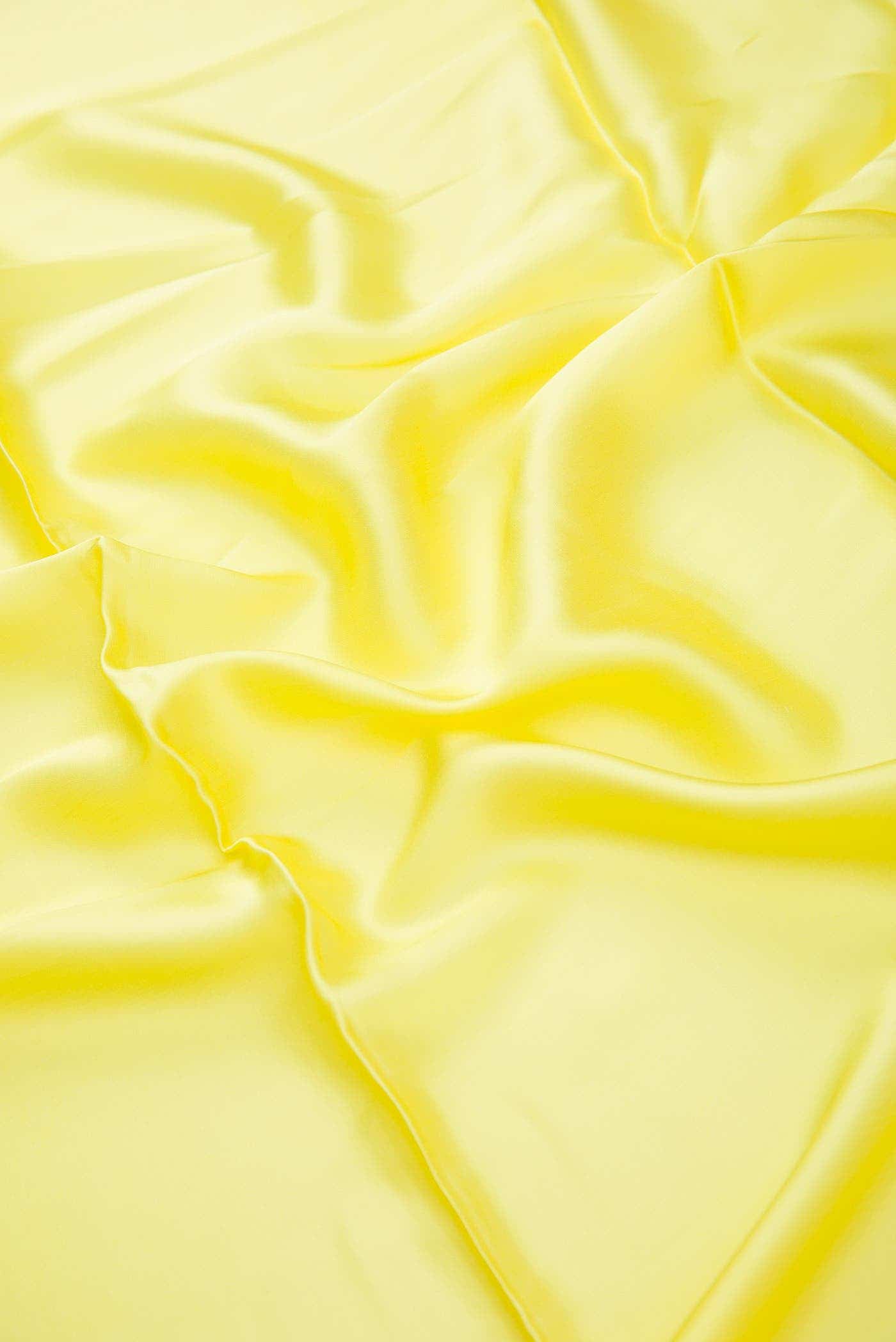 Lemon Yellow Satin Silk Dress Material