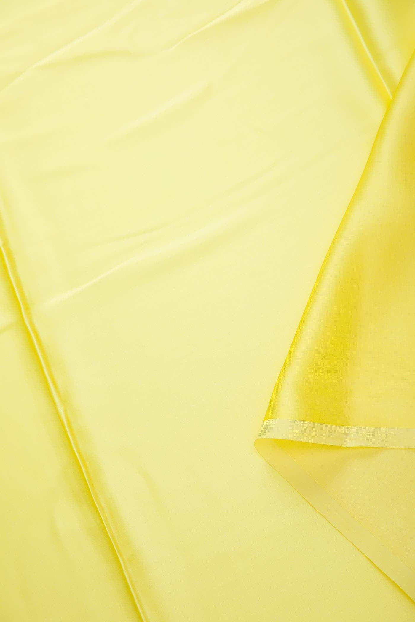 Lemon Yellow Satin Silk Dress Material