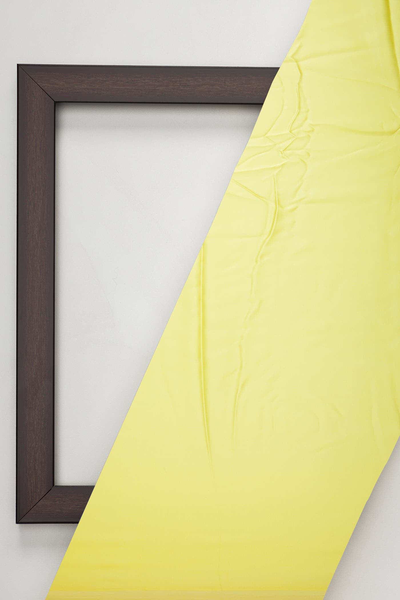 Lemon Yellow Satin Silk Dress Material