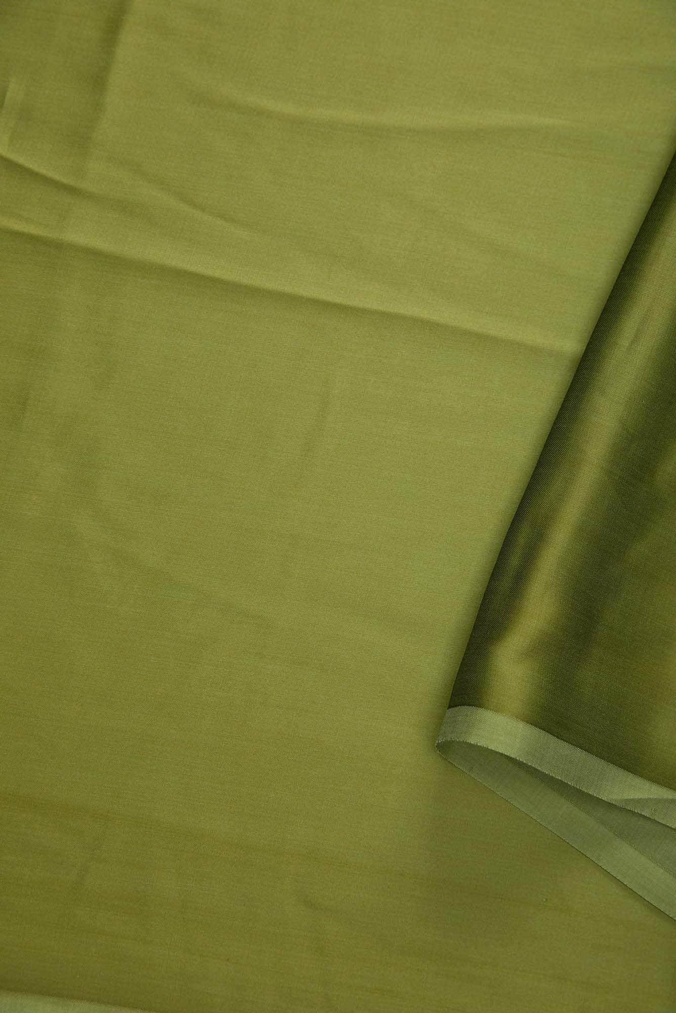 Green Blended Satin Crepe Dress Material