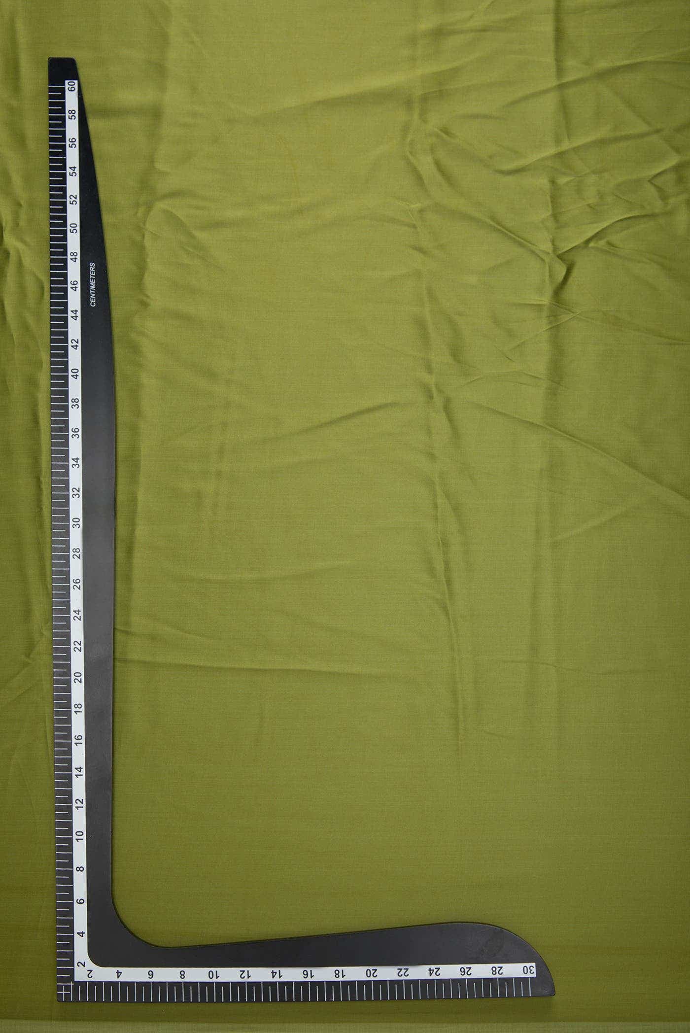 Green Blended Satin Crepe Dress Material