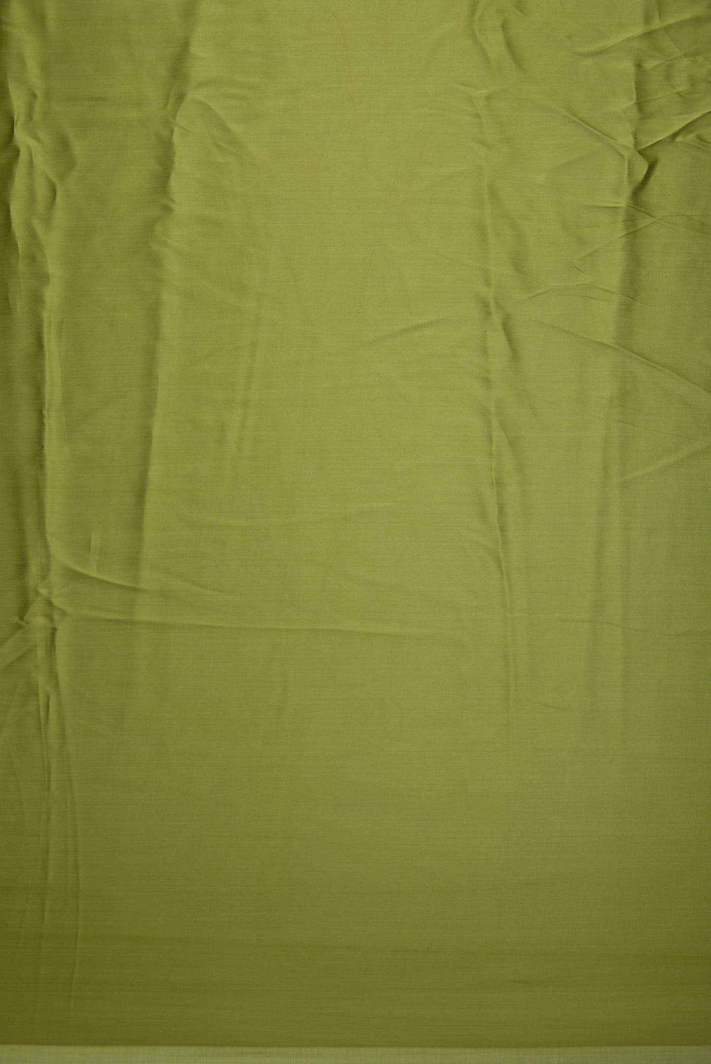 Green Blended Satin Crepe Dress Material