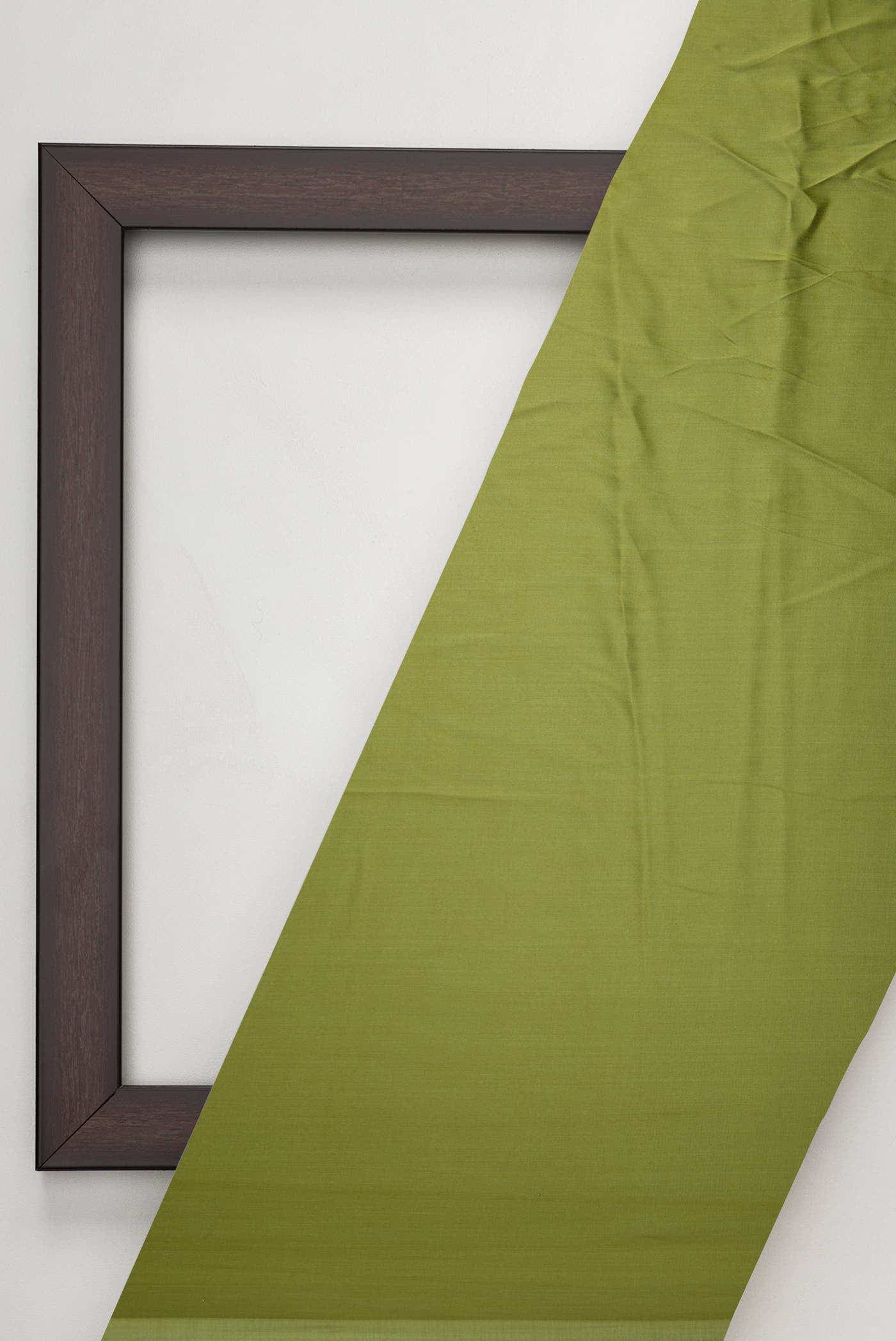 Green Blended Satin Crepe Dress Material