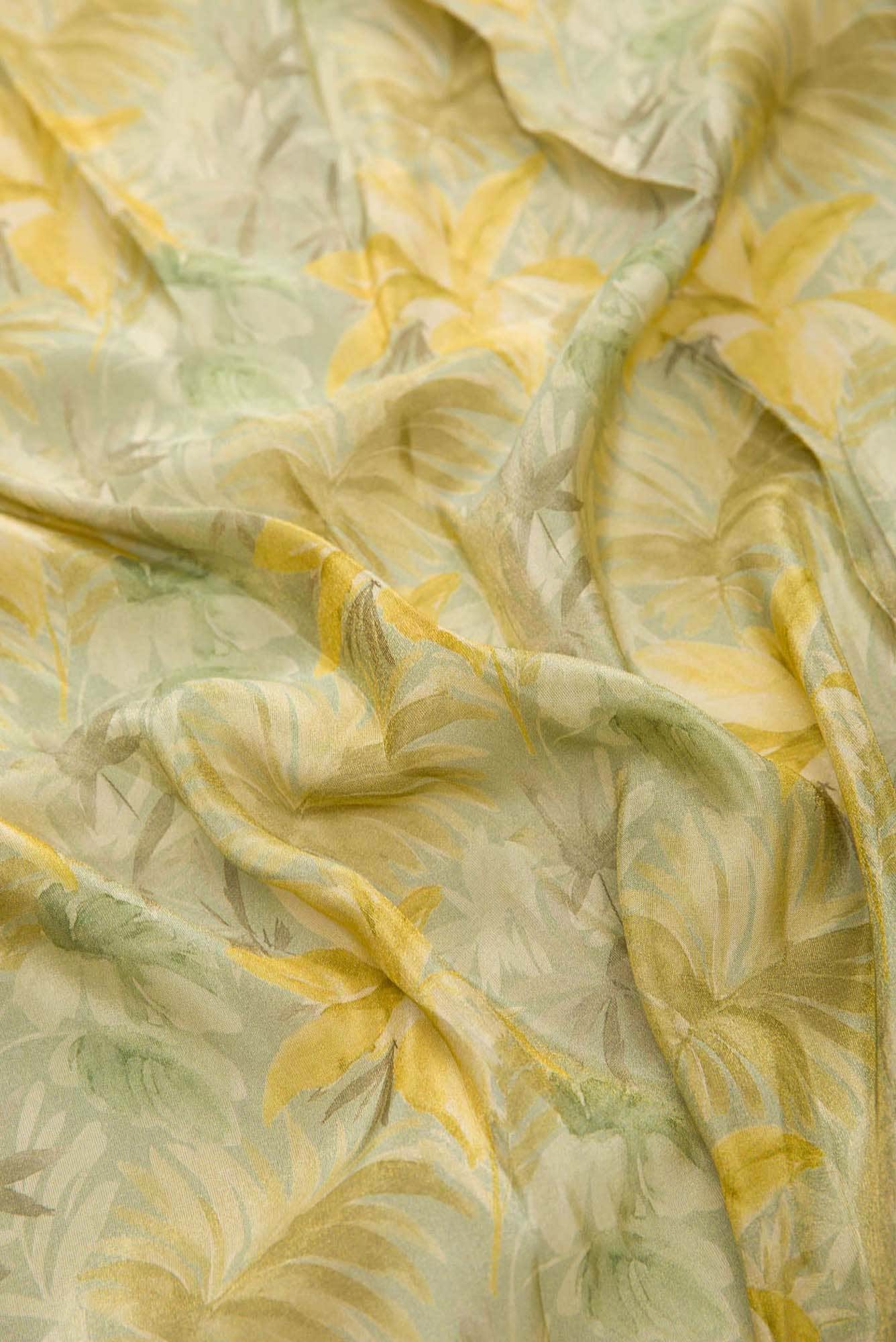 Green Blended Georgette Dress Material