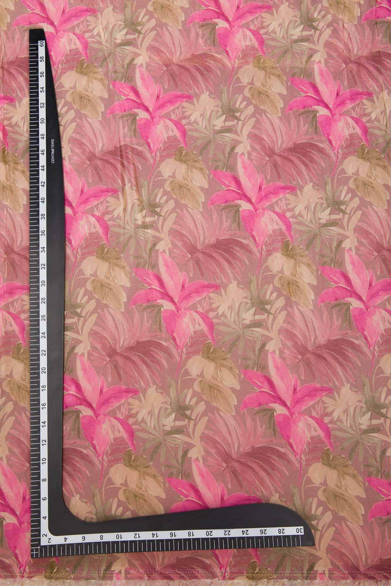 Pink Blended Georgette Dress Material