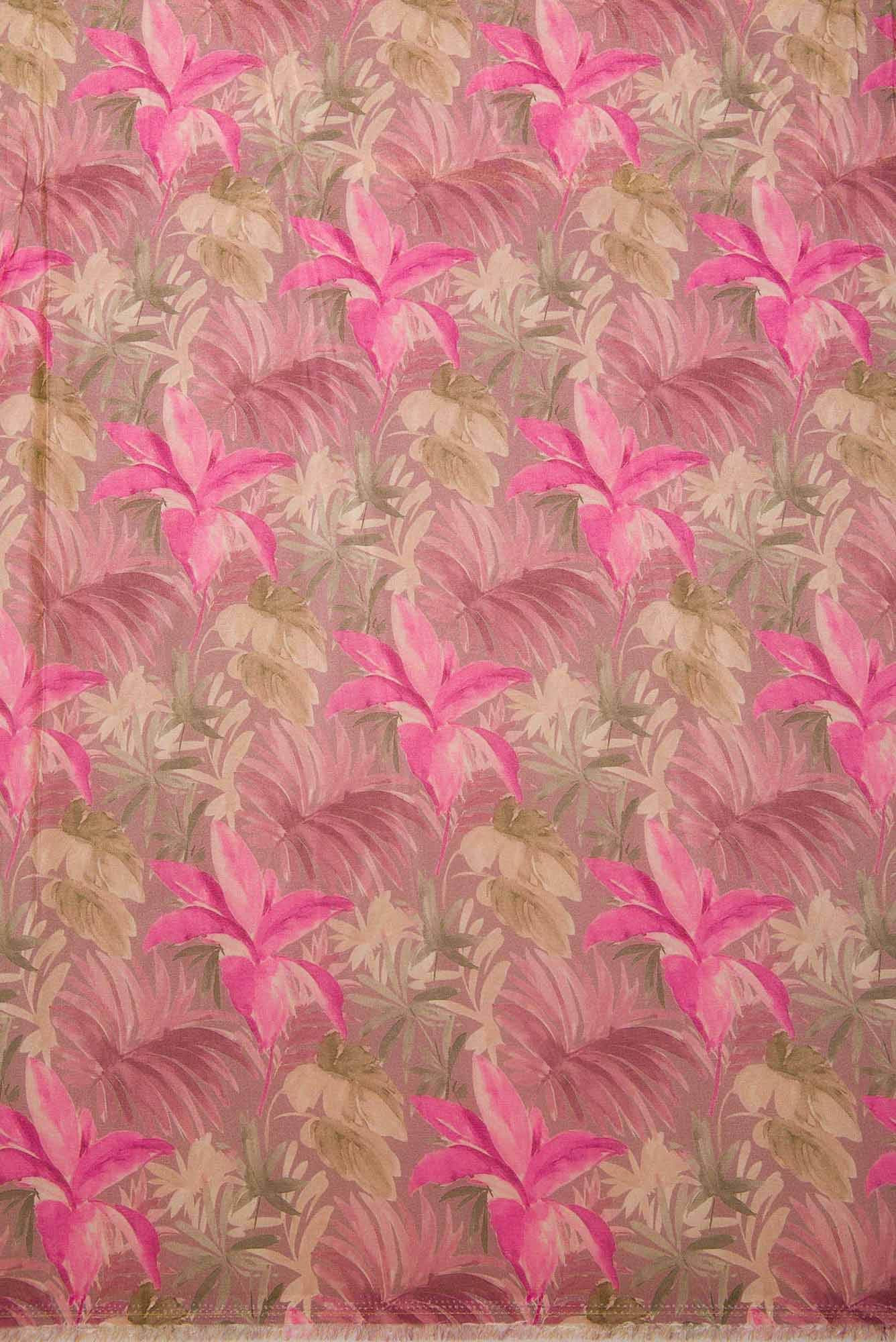 Pink Blended Georgette Dress Material