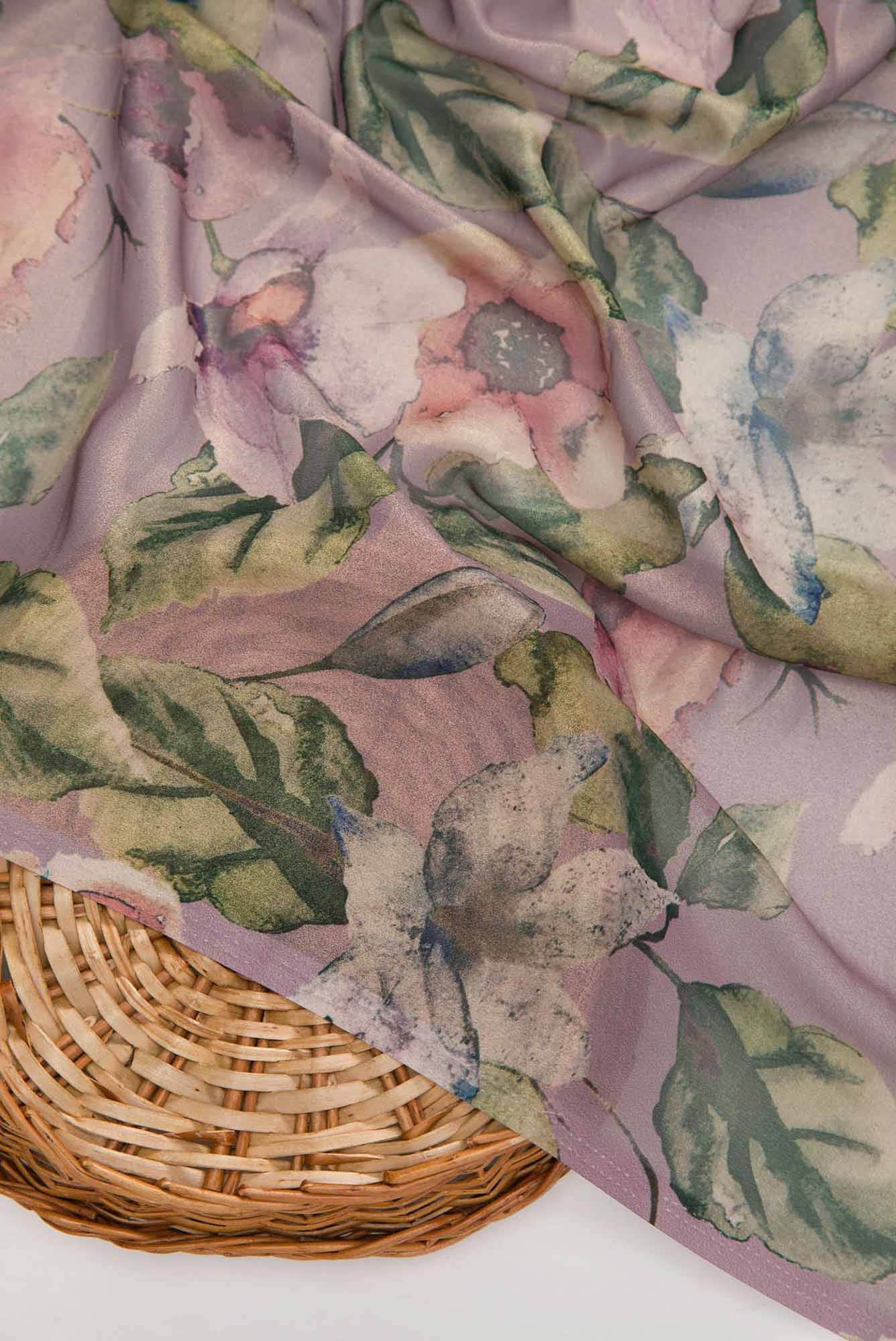 Purple Blended Georgette Dress Material