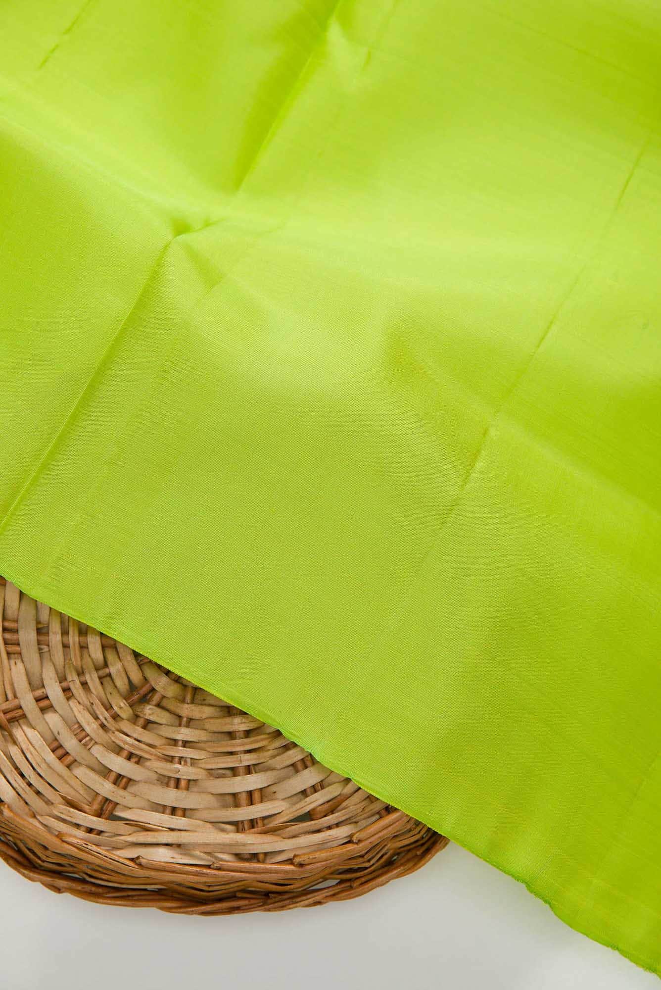 Parrot Green Kanchipuram Silk Dress Material
