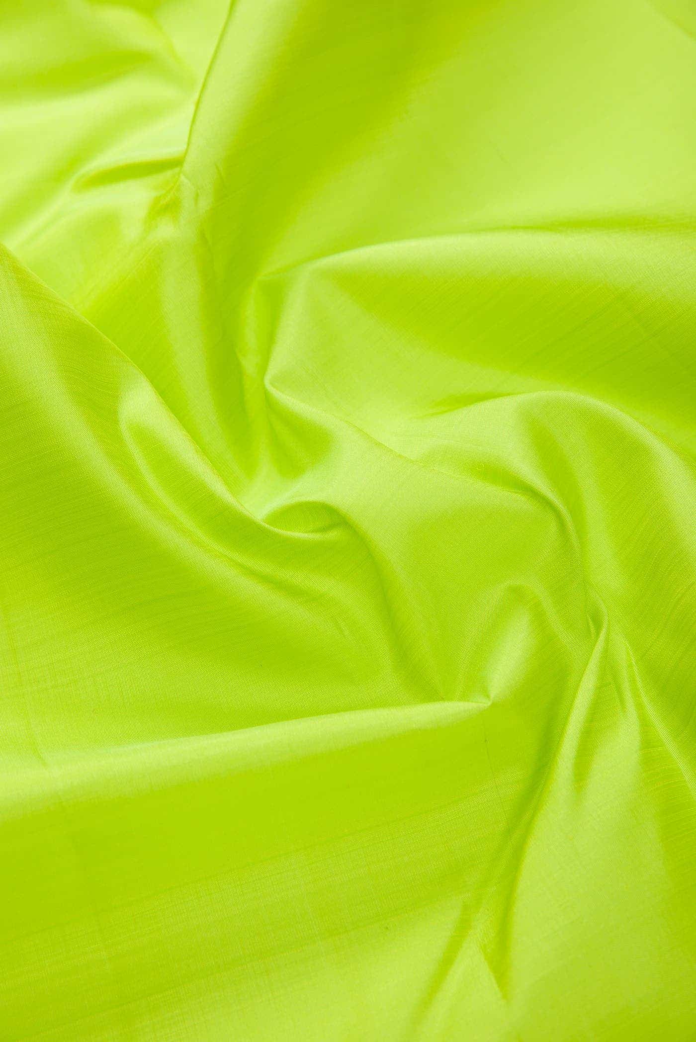 Parrot Green Kanchipuram Silk Dress Material