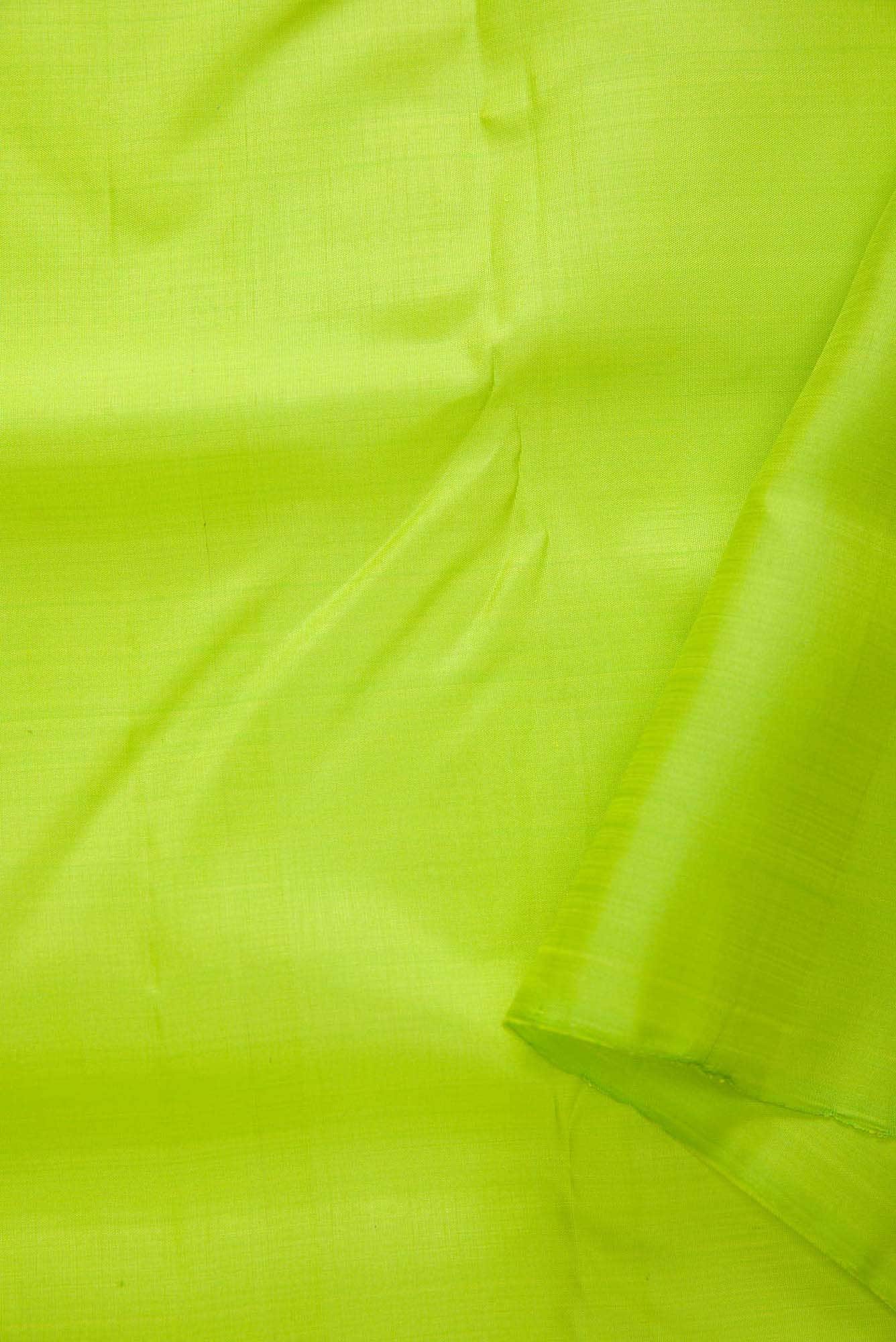 Parrot Green Kanchipuram Silk Dress Material