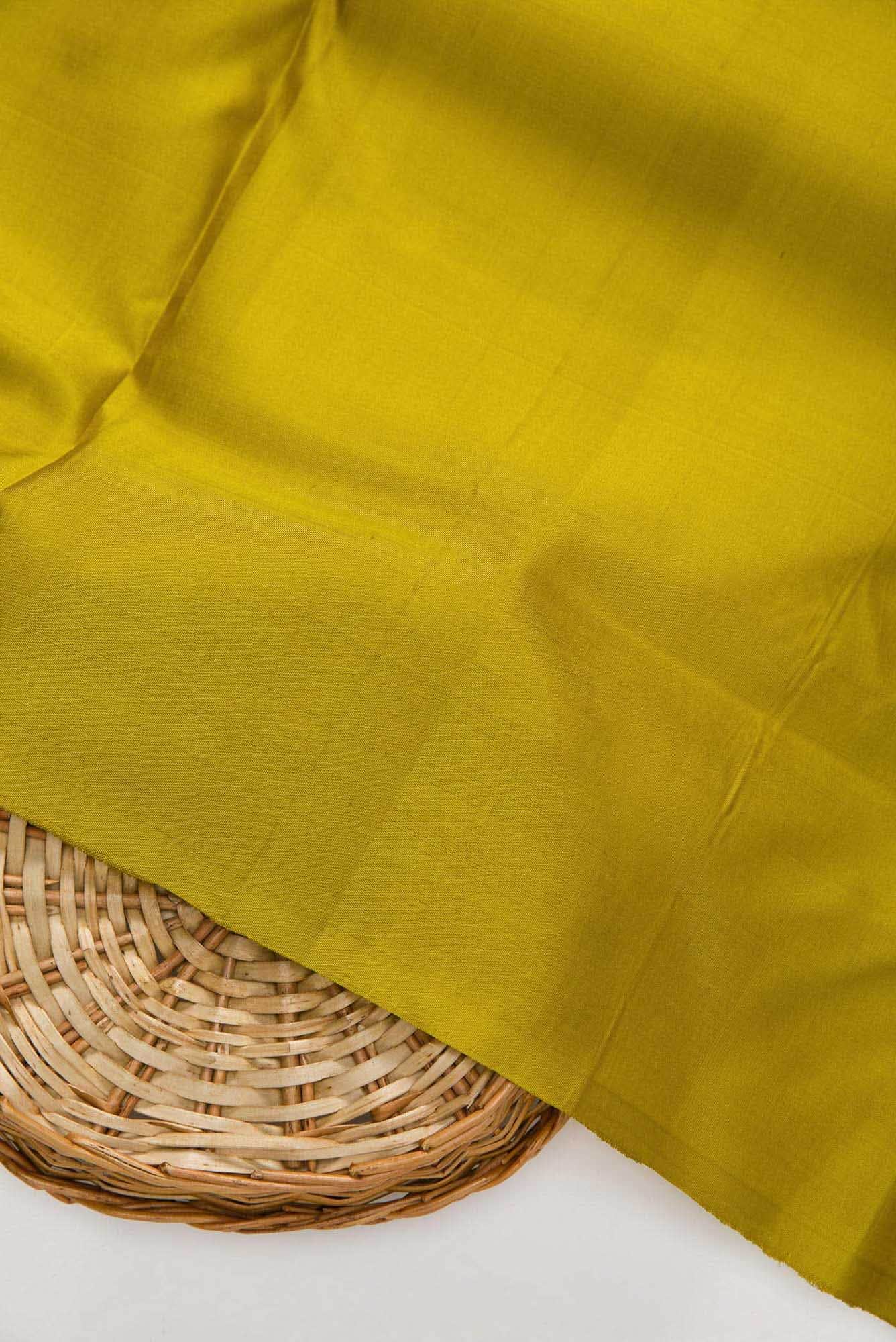 Mehandi Green Kanchipuram Silk Dress Material