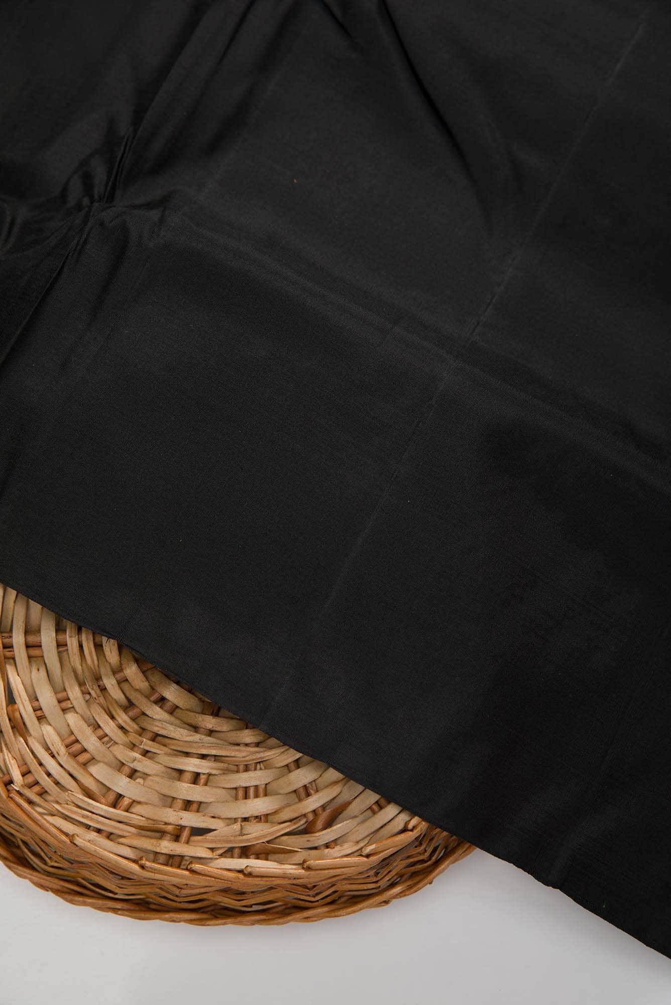 Black Kanchipuram Silk Dress Material