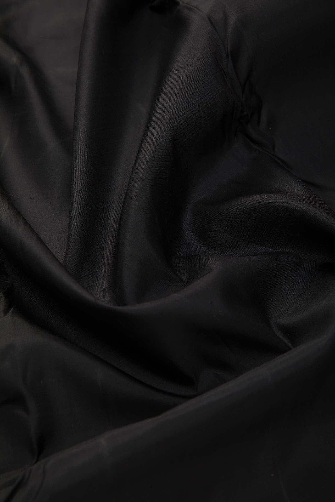 Black Kanchipuram Silk Dress Material