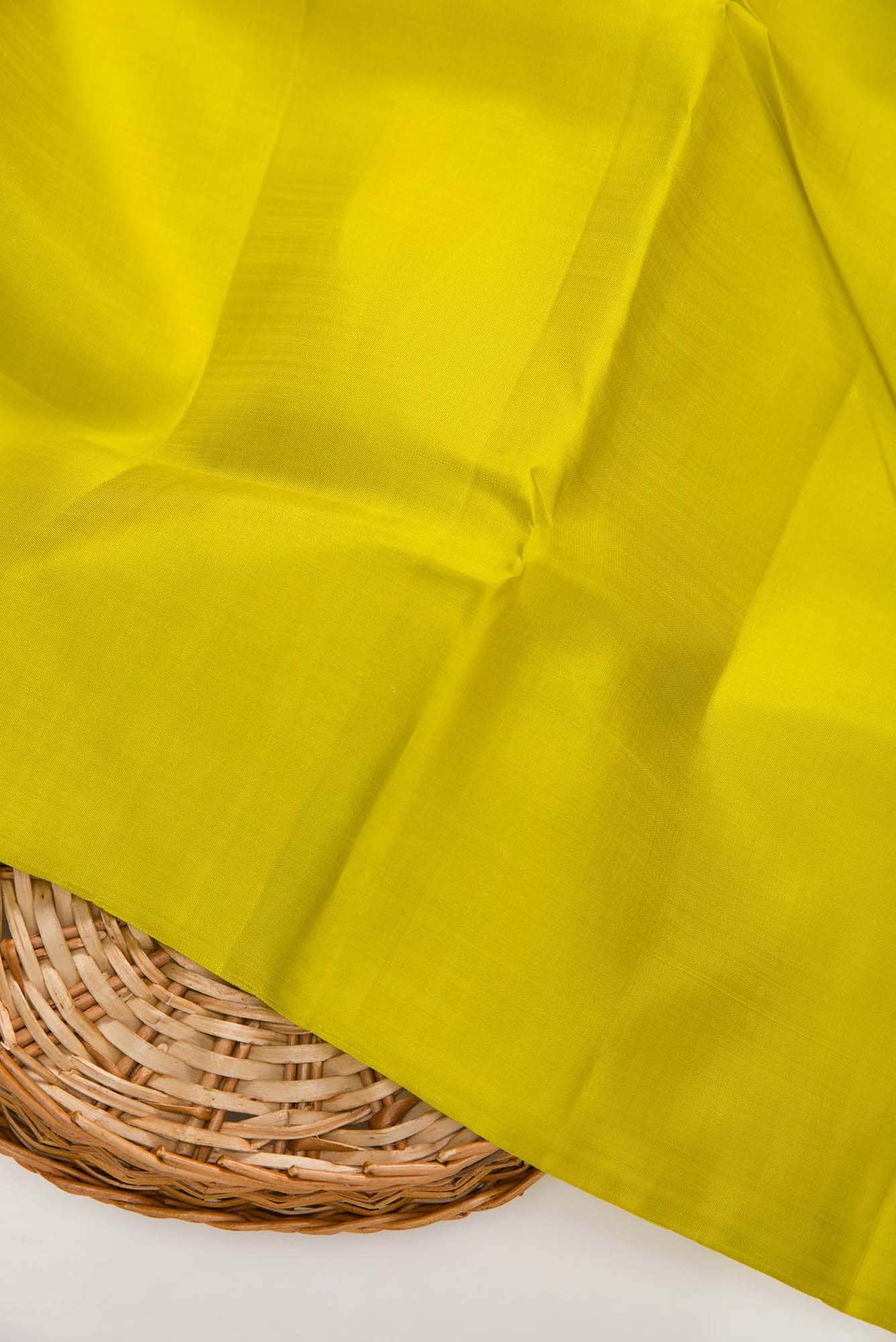 Parrot Green Kanchipuram Silk Dress Material