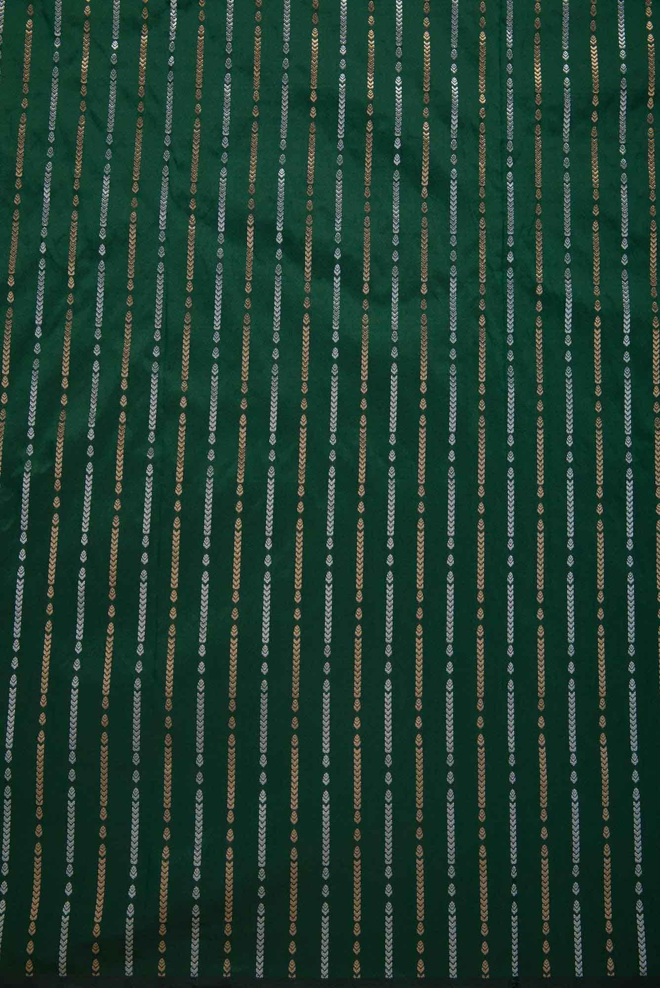 Green Blended Banarasi Silk Dress Material