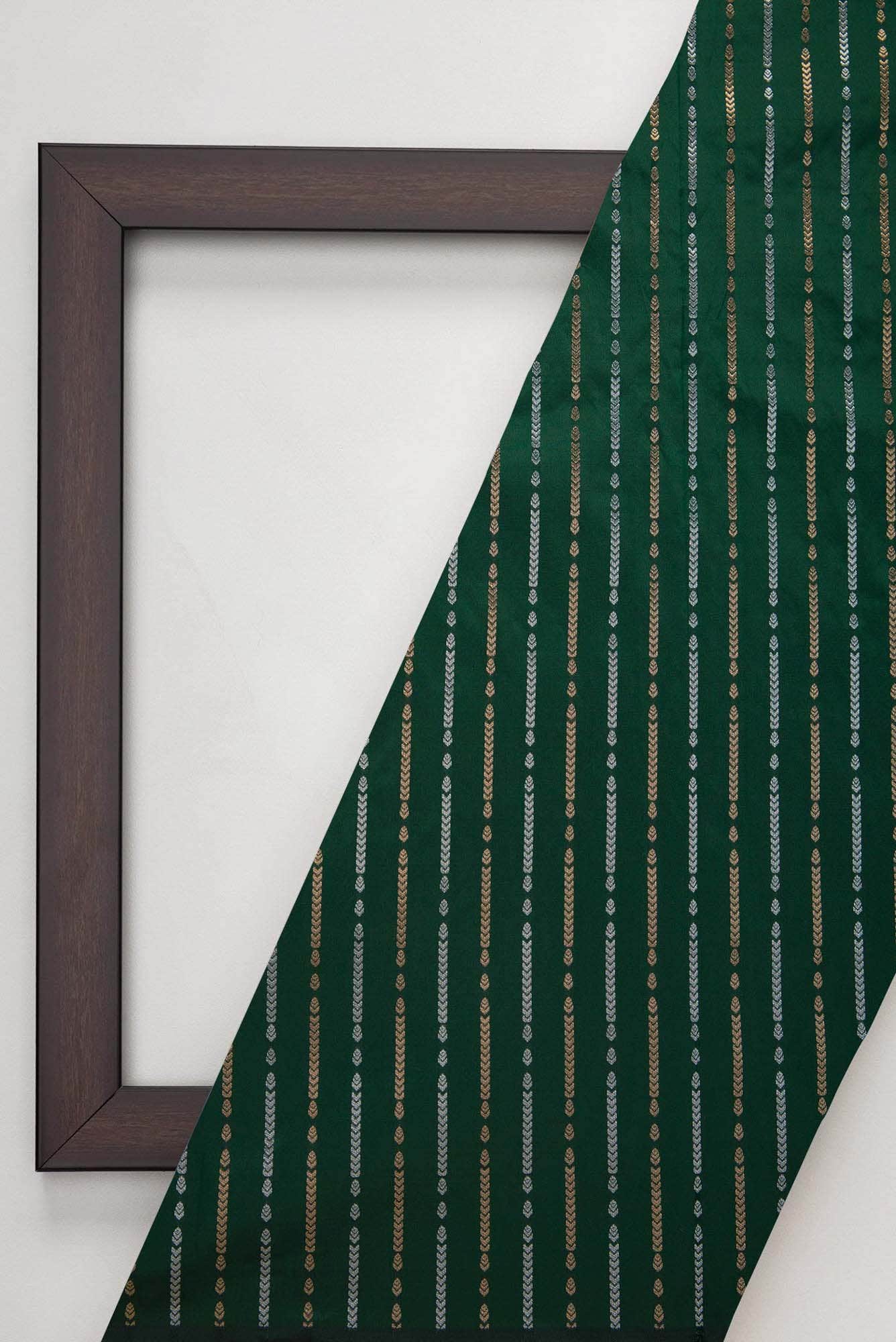 Green Blended Banarasi Silk Dress Material