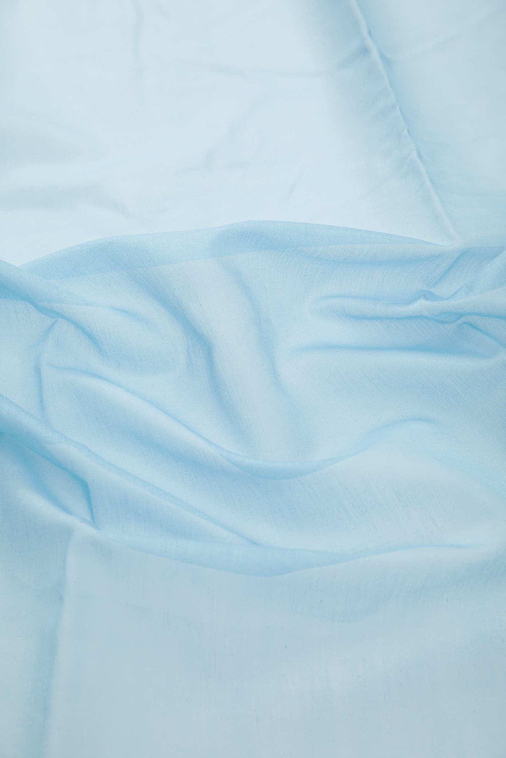 Blue Chanderi Silk Dress Material