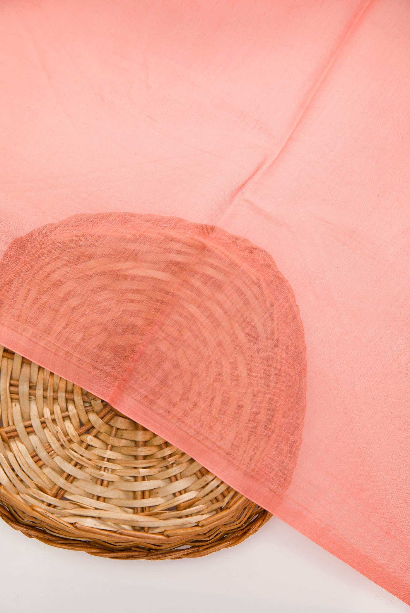 Peach Chanderi Silk Dress Material