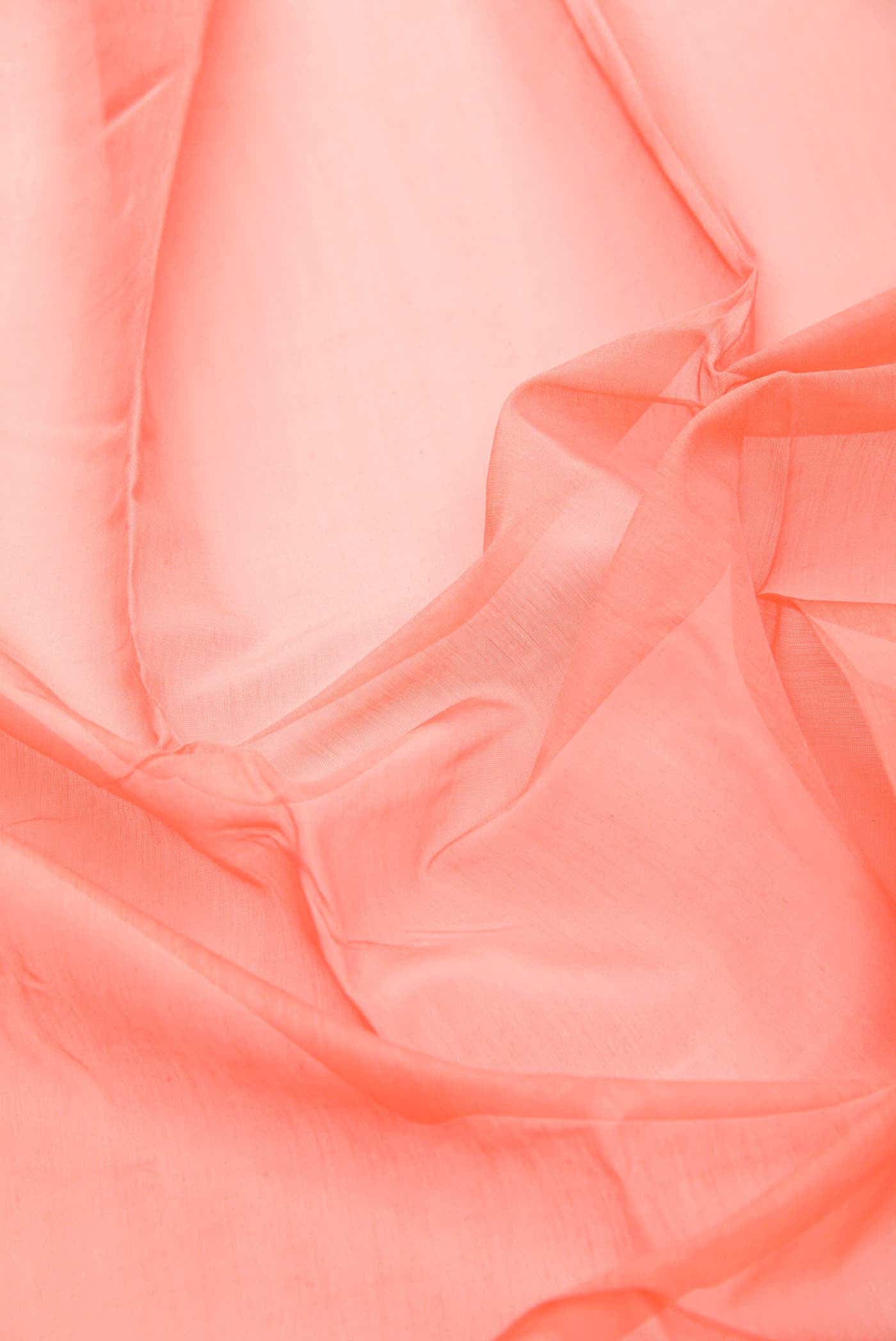 Peach Chanderi Silk Dress Material