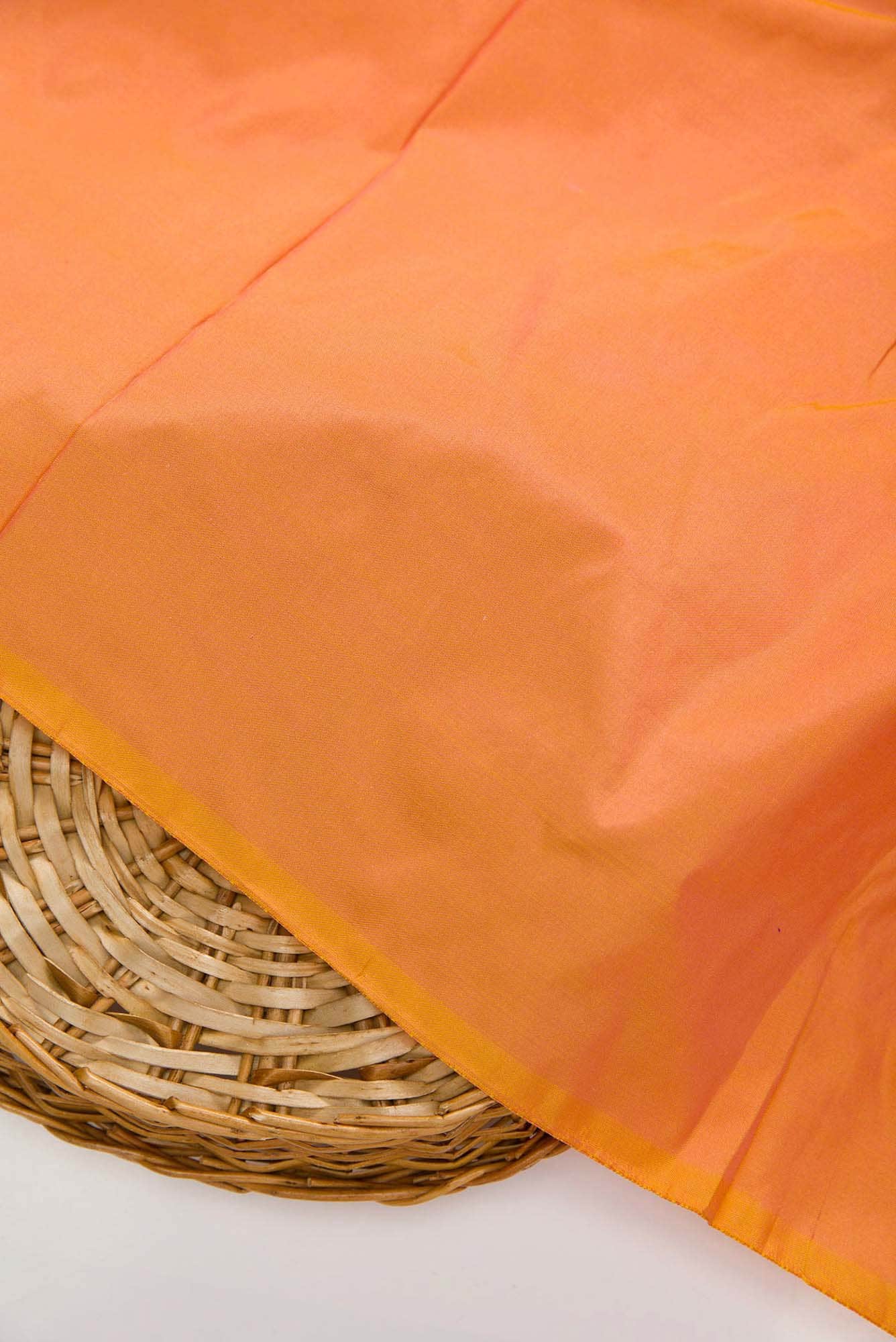 Golden Peach Kanchipuram Silk Dress Material