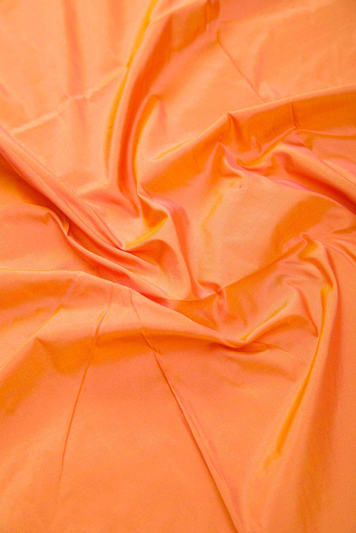 Golden Peach Kanchipuram Silk Dress Material