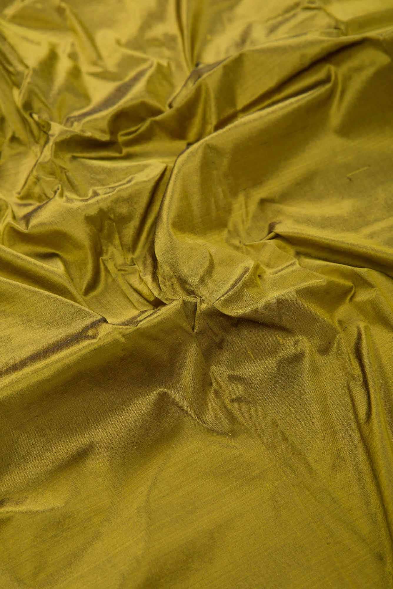 Mehandi Green Kanchipuram Silk Dress Material