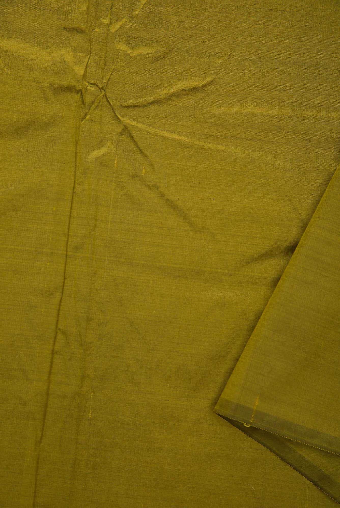Mehandi Green Kanchipuram Silk Dress Material