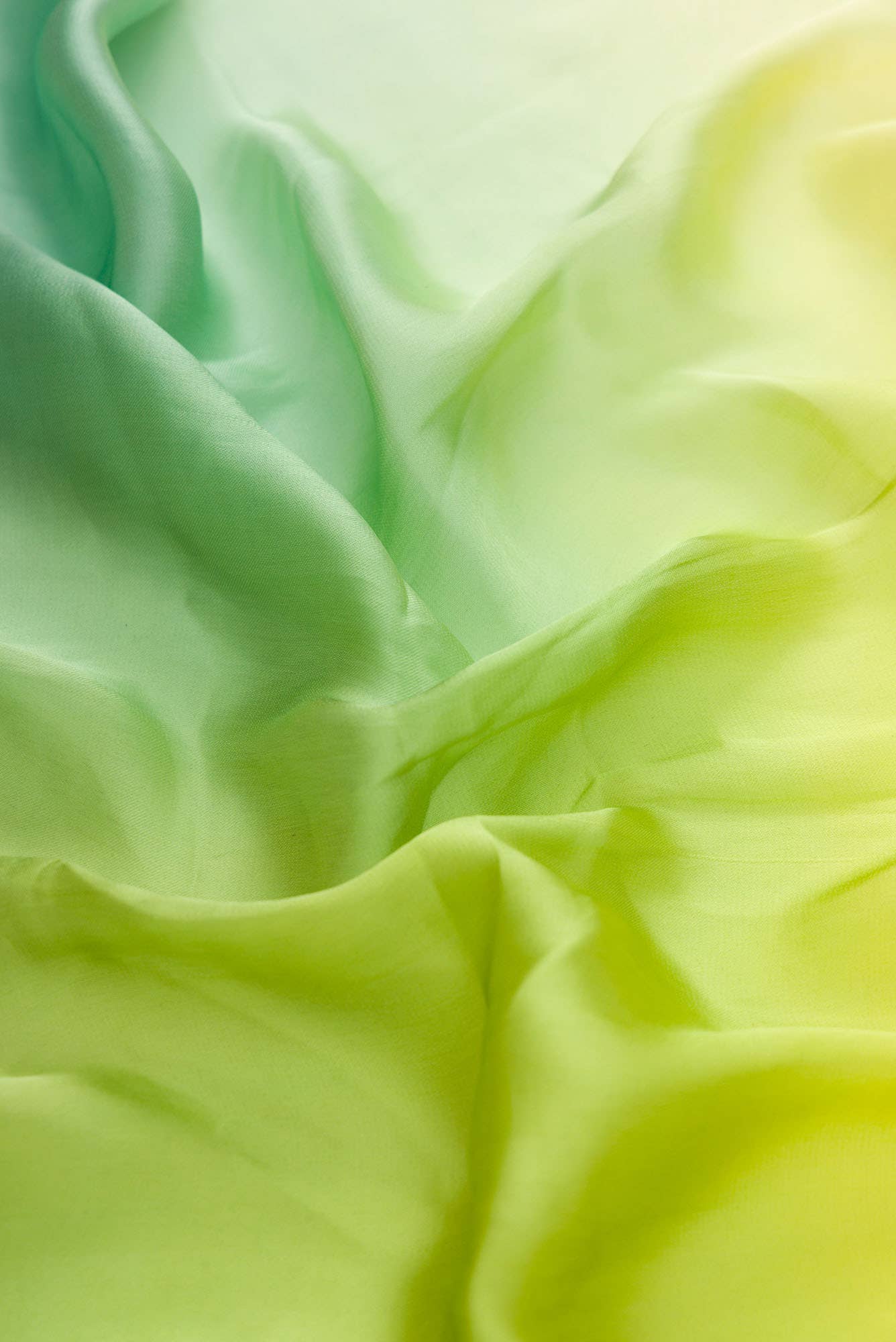 Sea Green and Yellow Satin Silk Dress Material