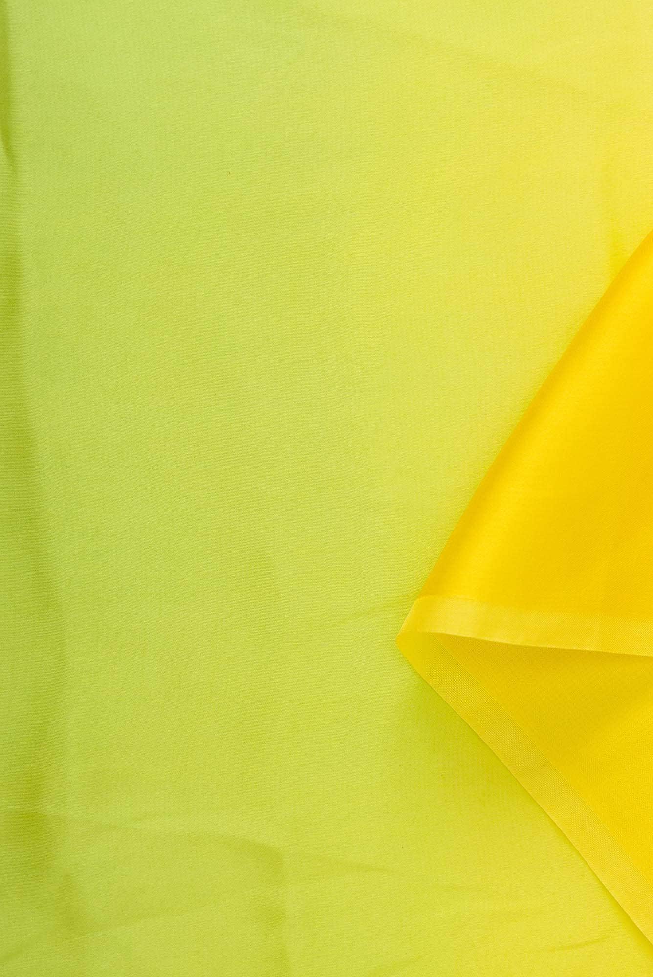 Sea Green and Yellow Satin Silk Dress Material