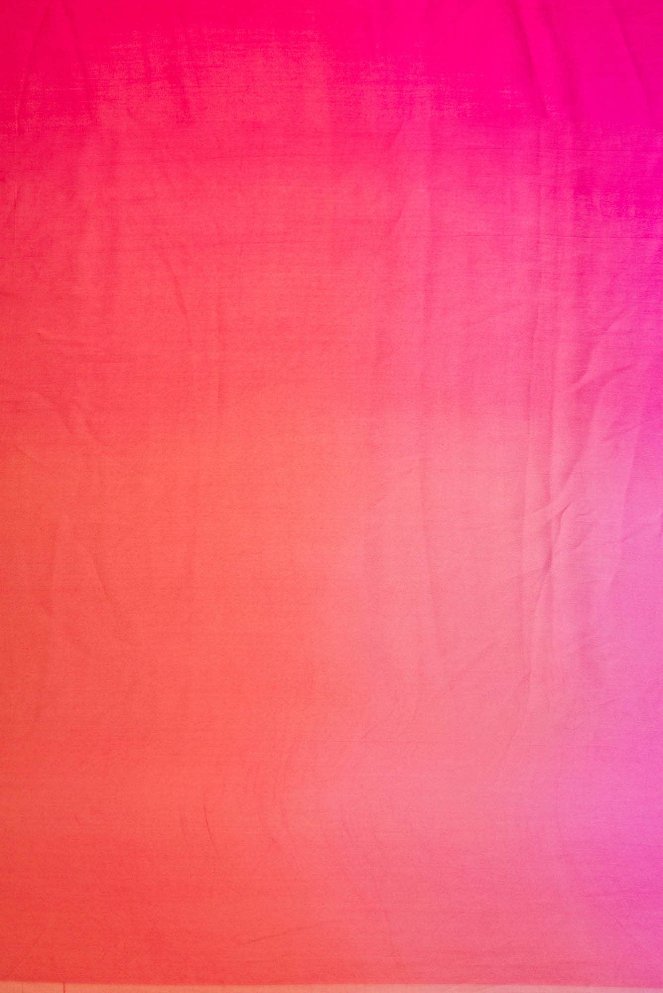 Dark Pink and Orange Satin Silk Dress Material