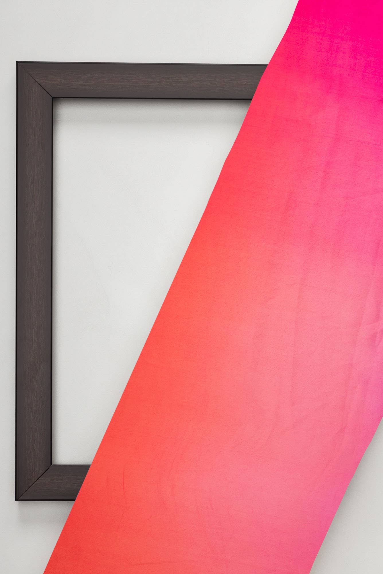 Dark Pink and Orange Satin Silk Dress Material