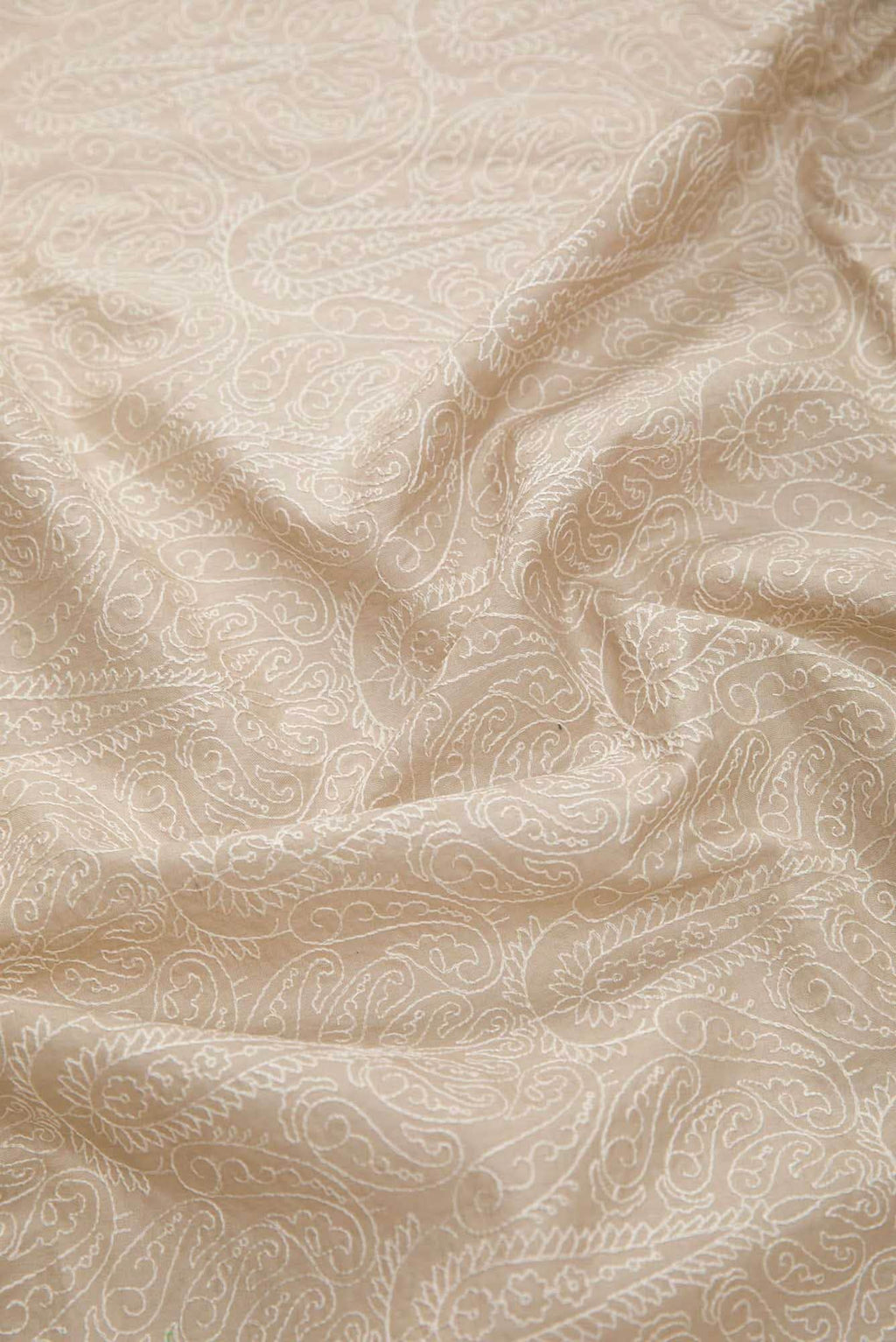 Beige Tussar Silk Dress Material