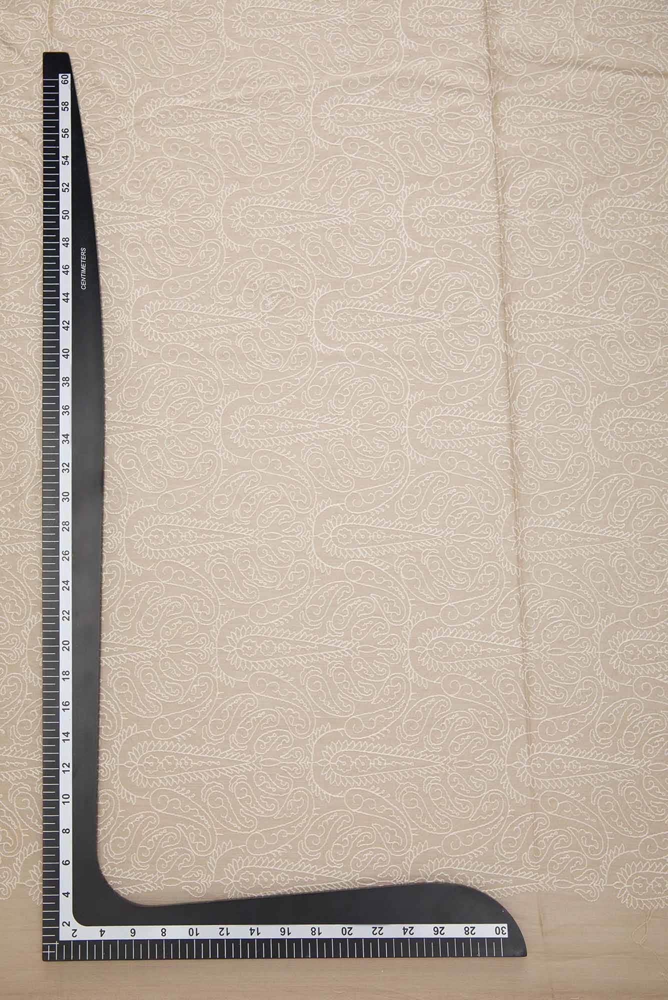 Beige Tussar Silk Dress Material