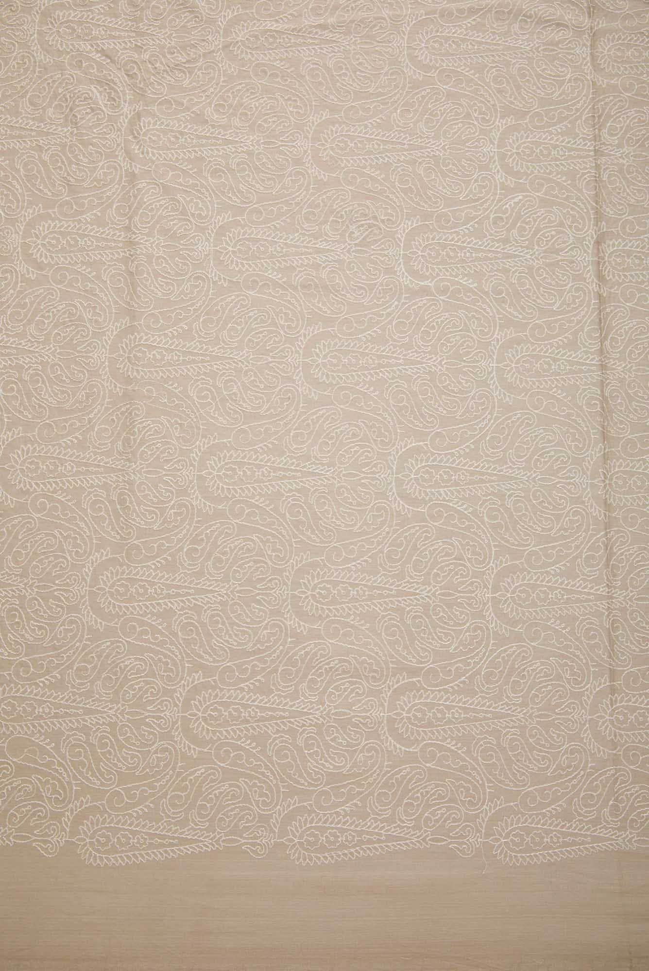 Beige Tussar Silk Dress Material