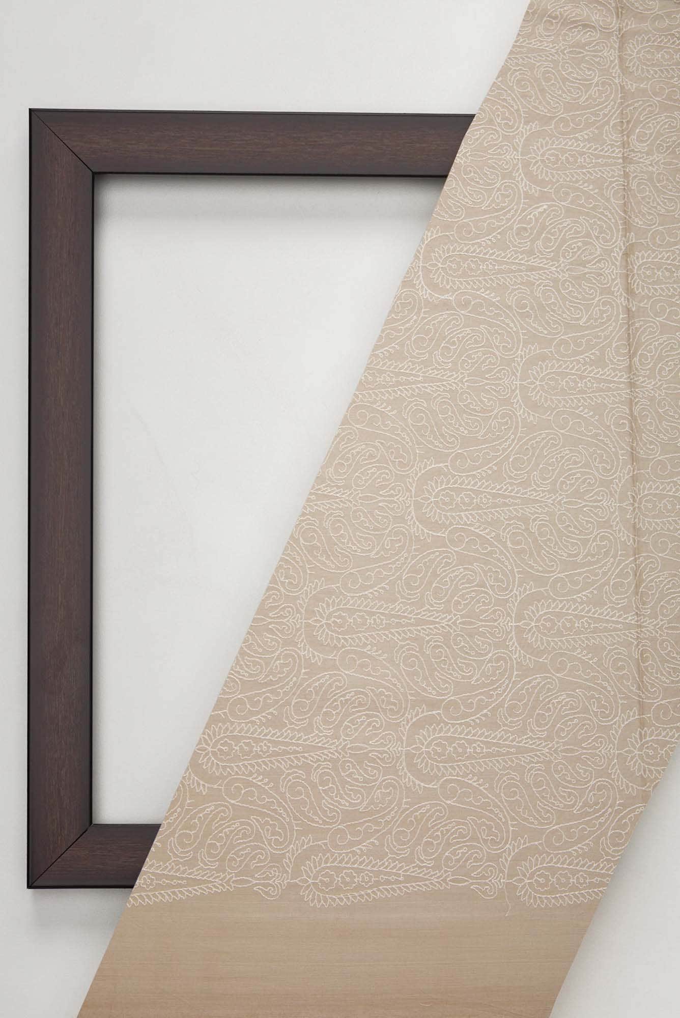 Beige Tussar Silk Dress Material