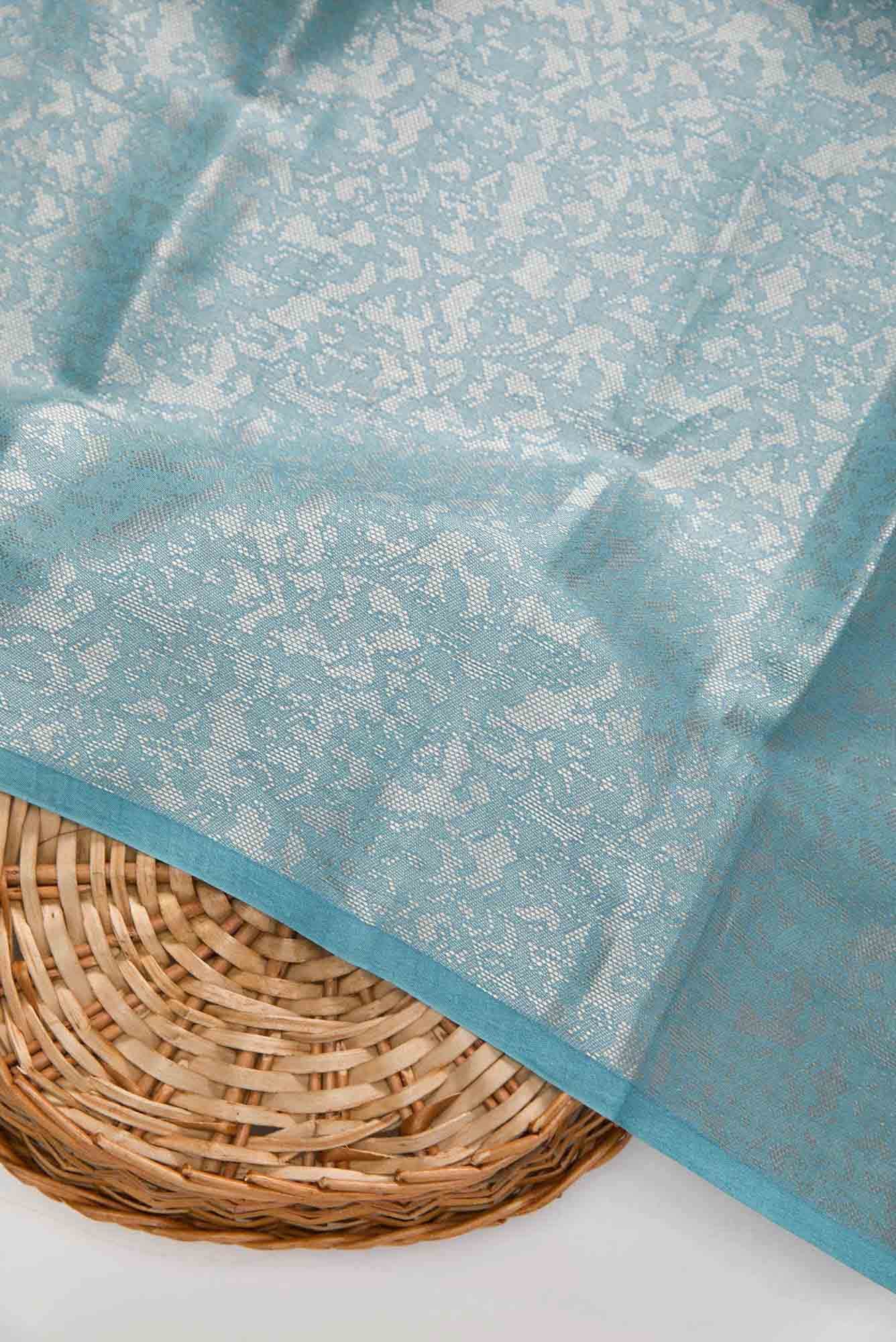 Maya Blue Chanderi Silk Dress Material