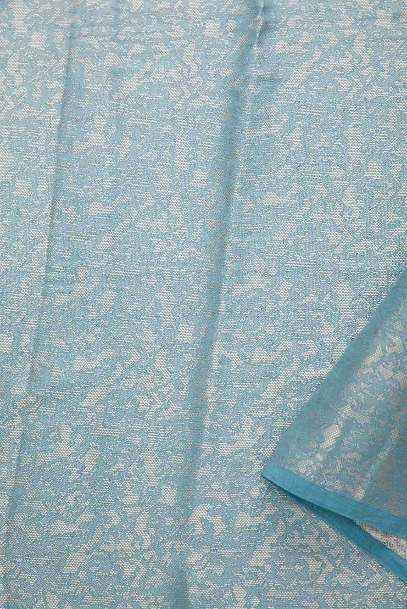 Maya Blue Chanderi Silk Dress Material