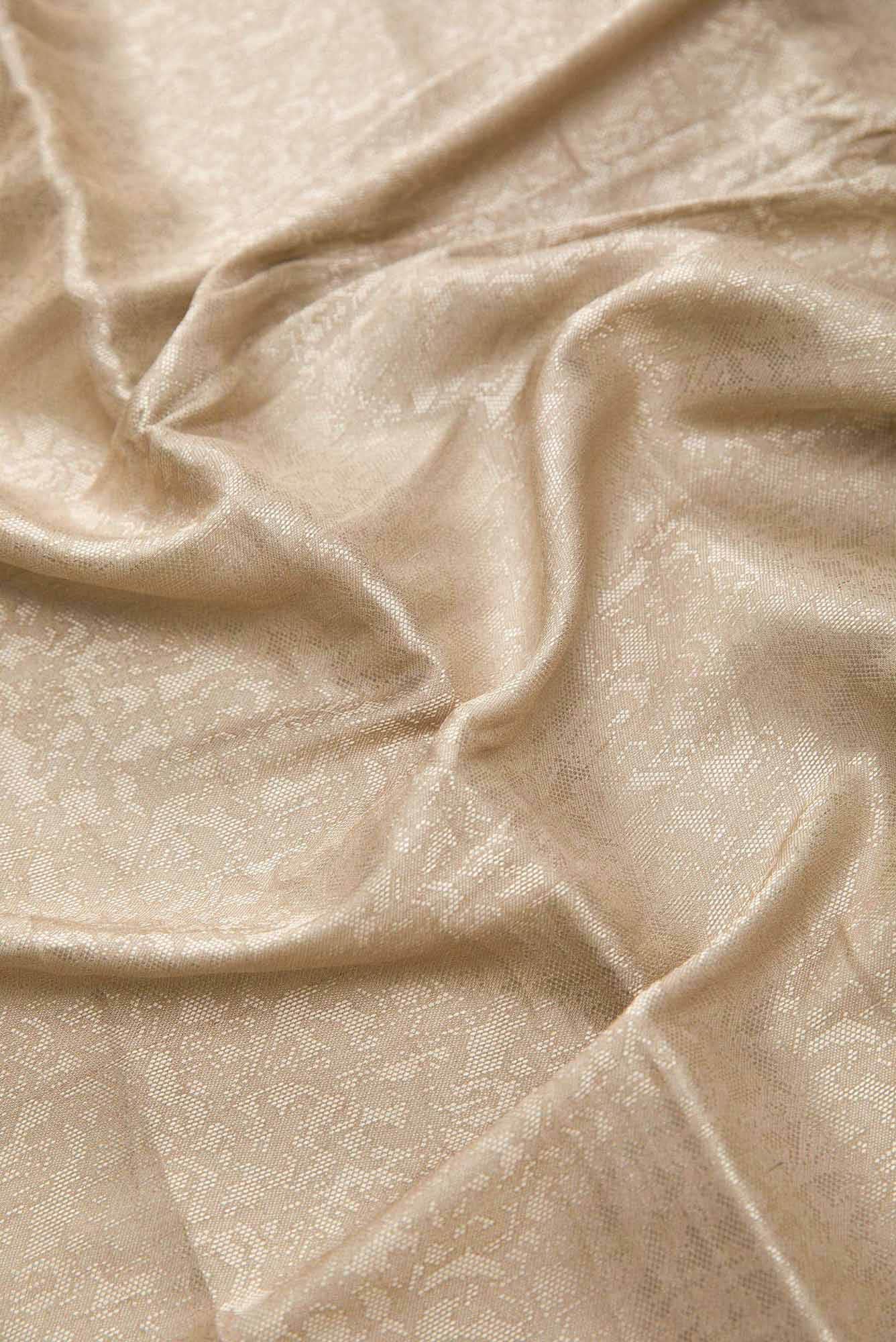 Beige Banarasi Silk Dress Material