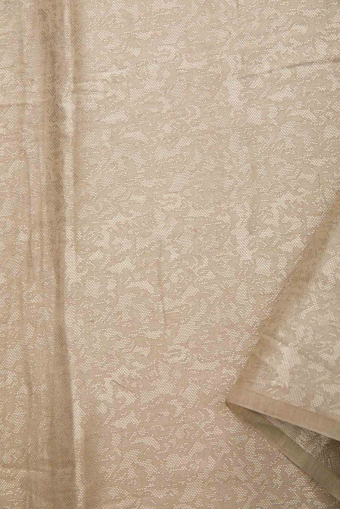 Beige Banarasi Silk Dress Material