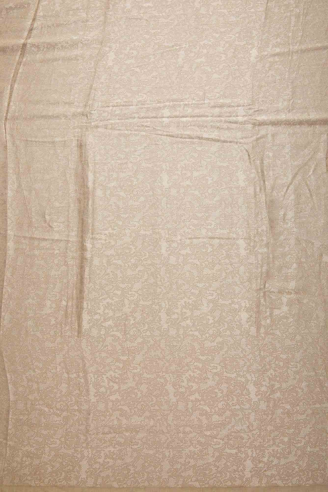 Beige Banarasi Silk Dress Material