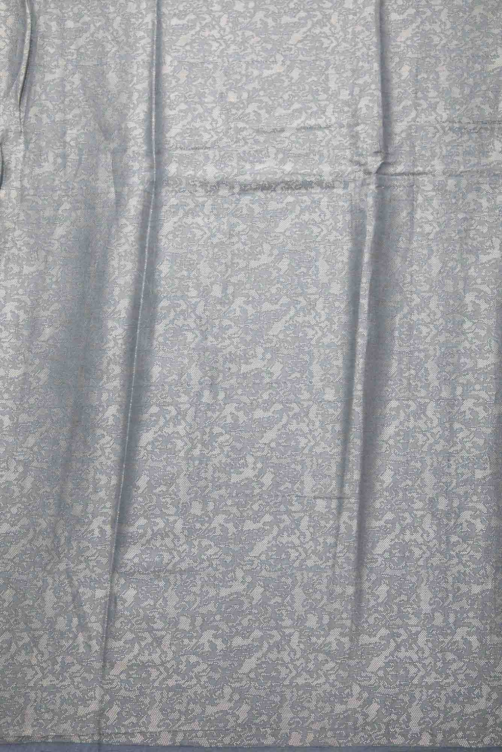 Grey Chanderi Silk Dress Material