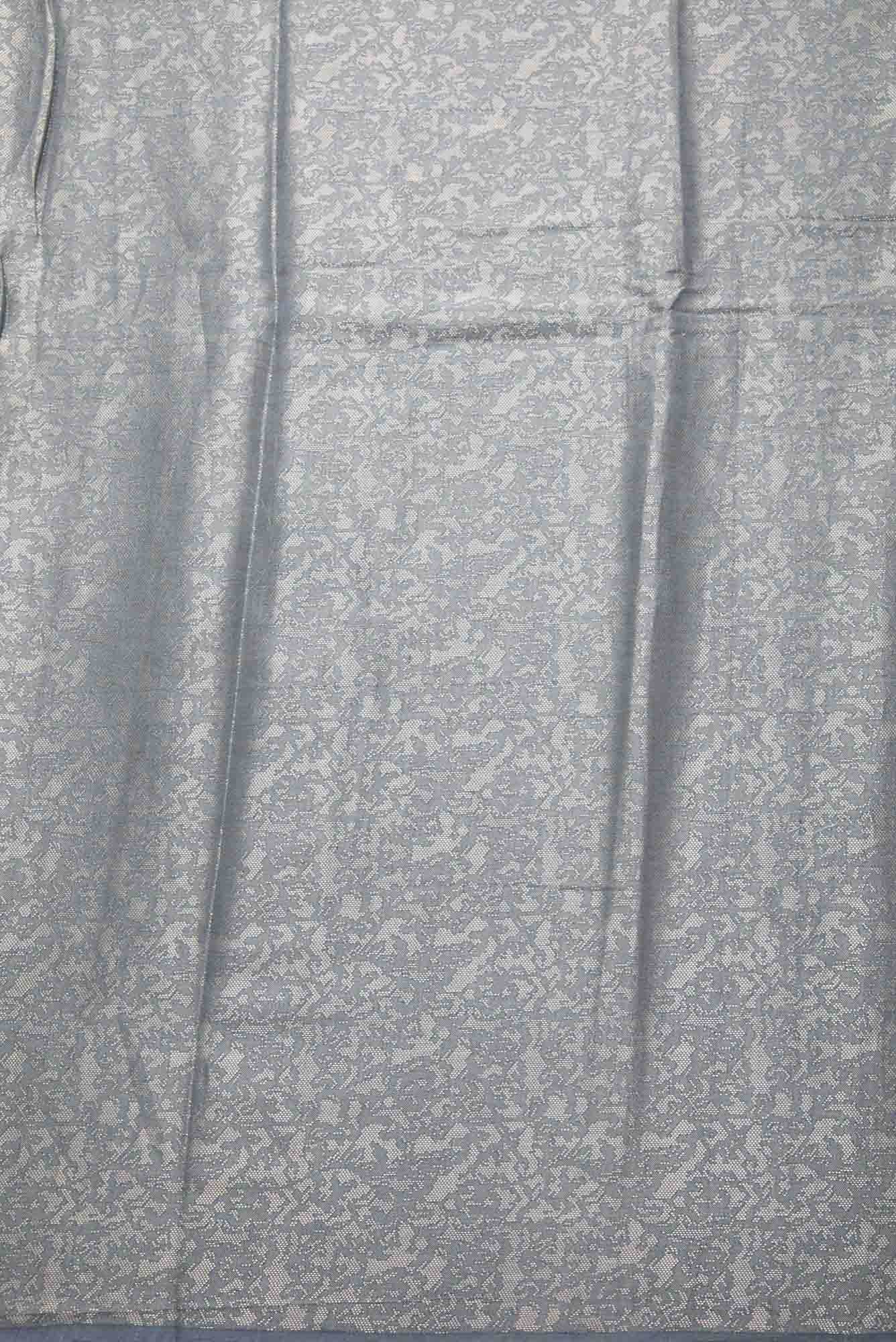 Grey Chanderi Silk Dress Material