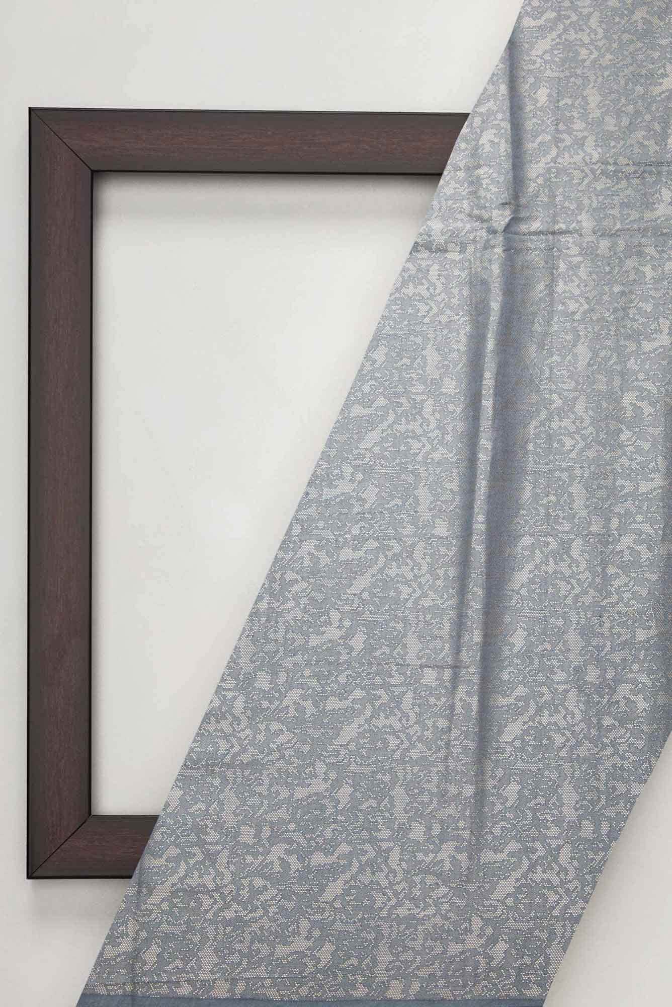 Grey Chanderi Silk Dress Material