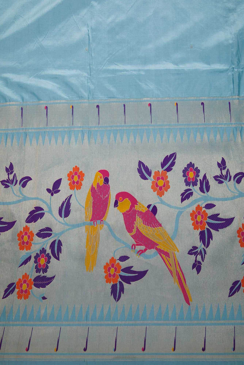 Maya Blue Banarasi Silk Dress Material