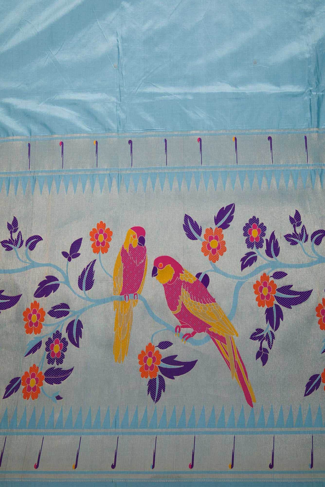 Maya Blue Banarasi Silk Dress Material
