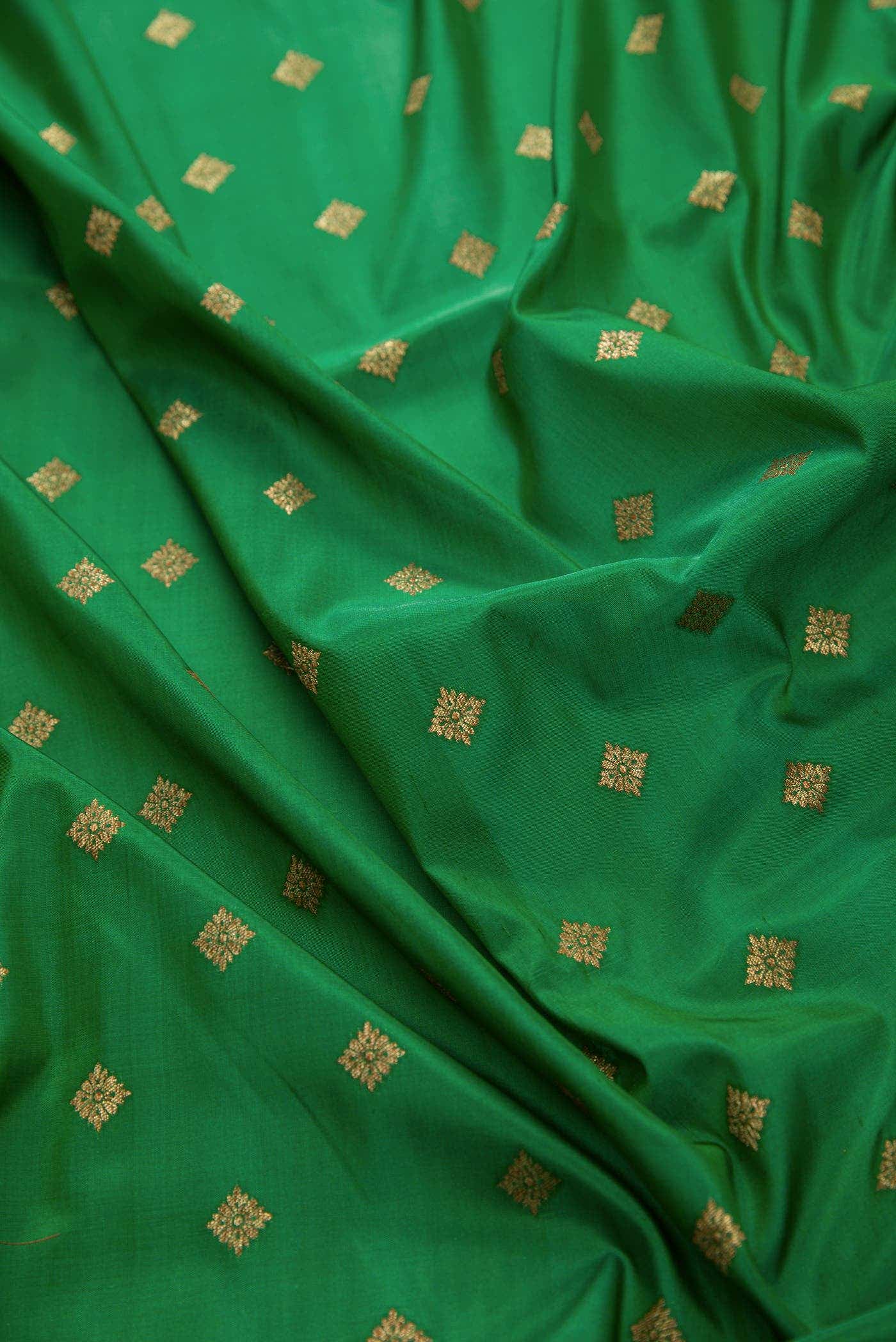 Green Banarasi Silk Dress Material