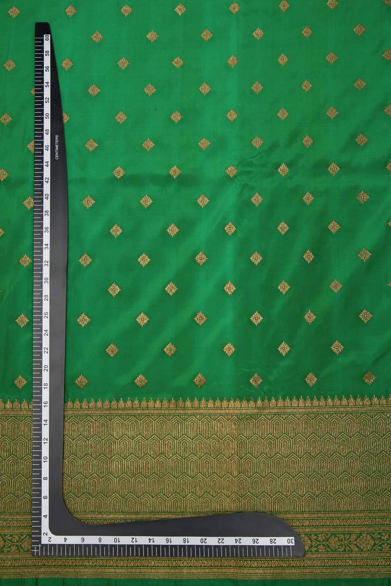 Green Banarasi Silk Dress Material