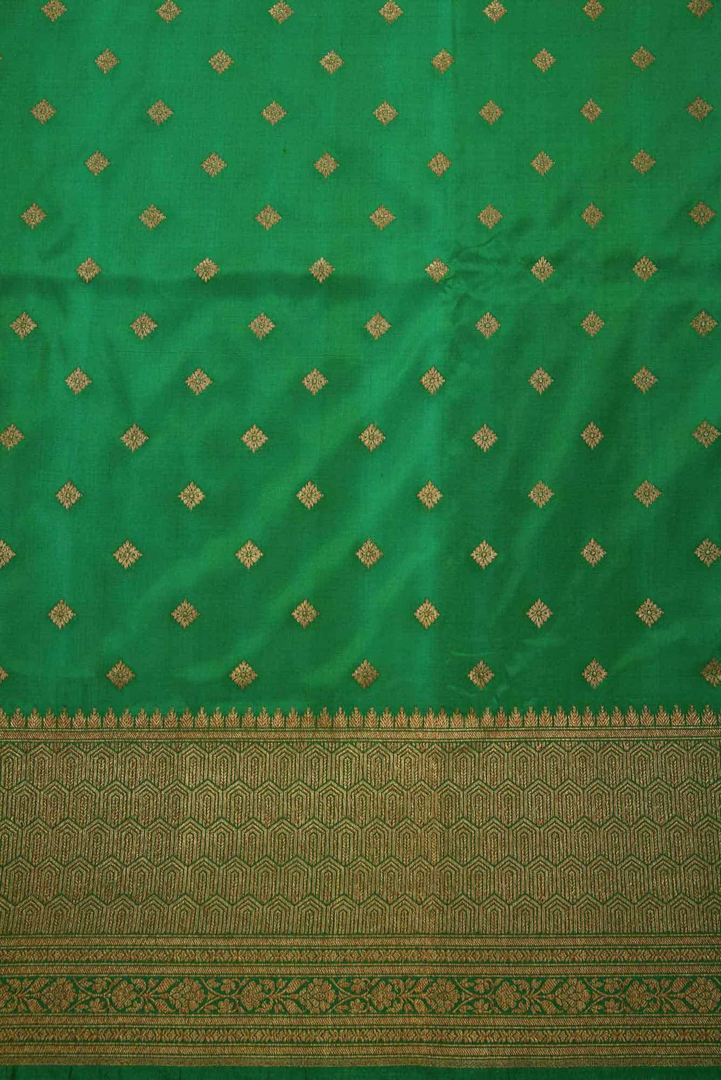 Green Banarasi Silk Dress Material